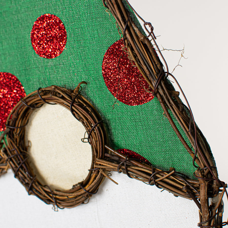 20" Grapevine Hanger: Polka Dot Christmas Gnome detail photo 3
