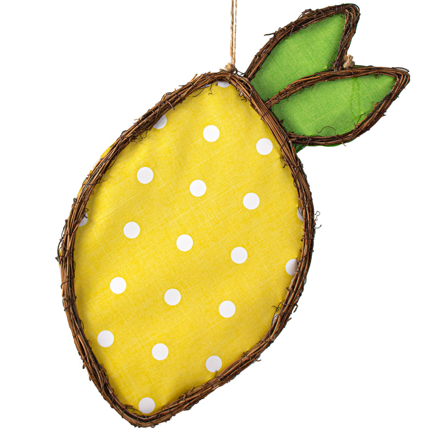 21" Grapevine Hanger: Polka Dot Lemon Item Number: KG3014