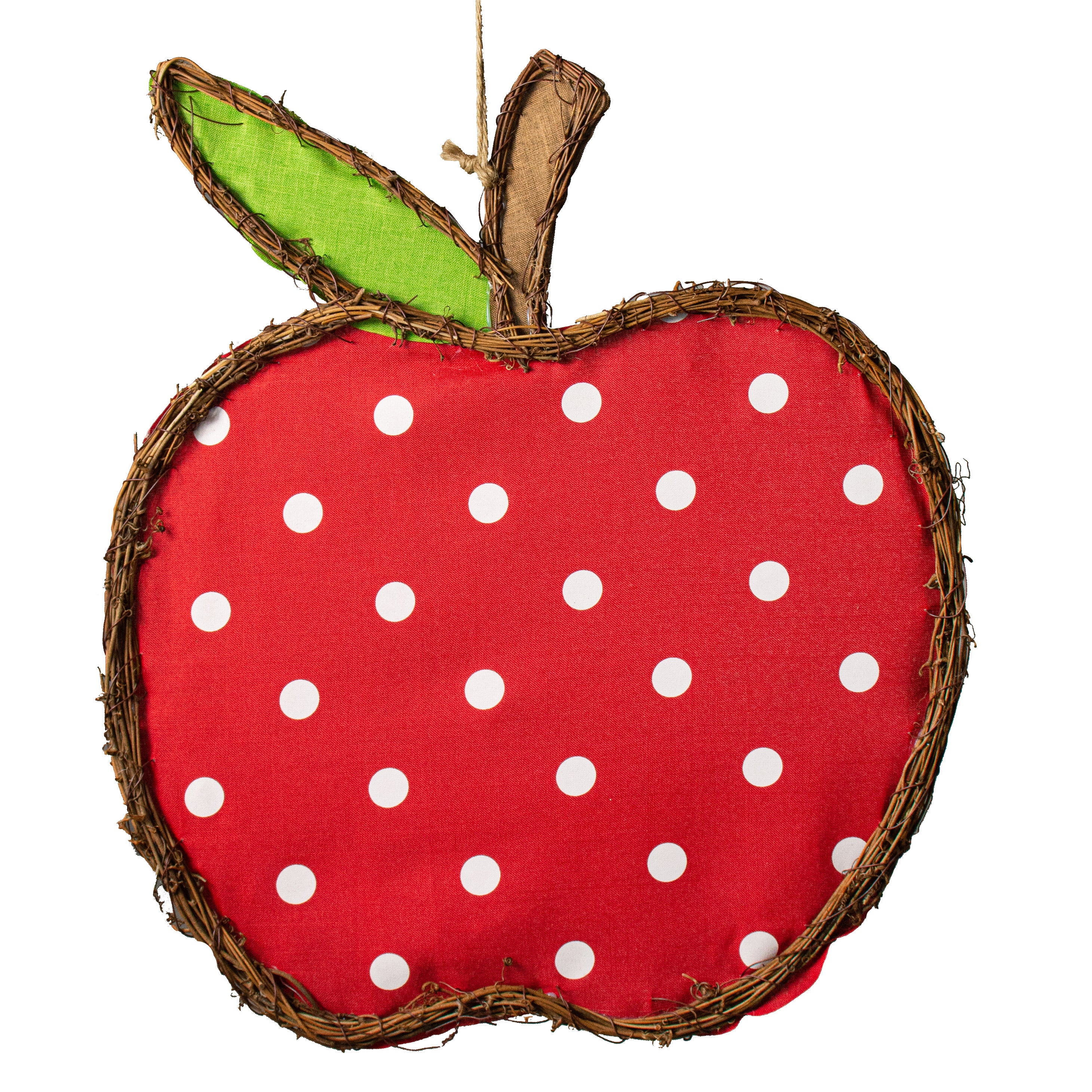 21" Grapevine Hanger: Polka Dots Apple Item Number: KG3064