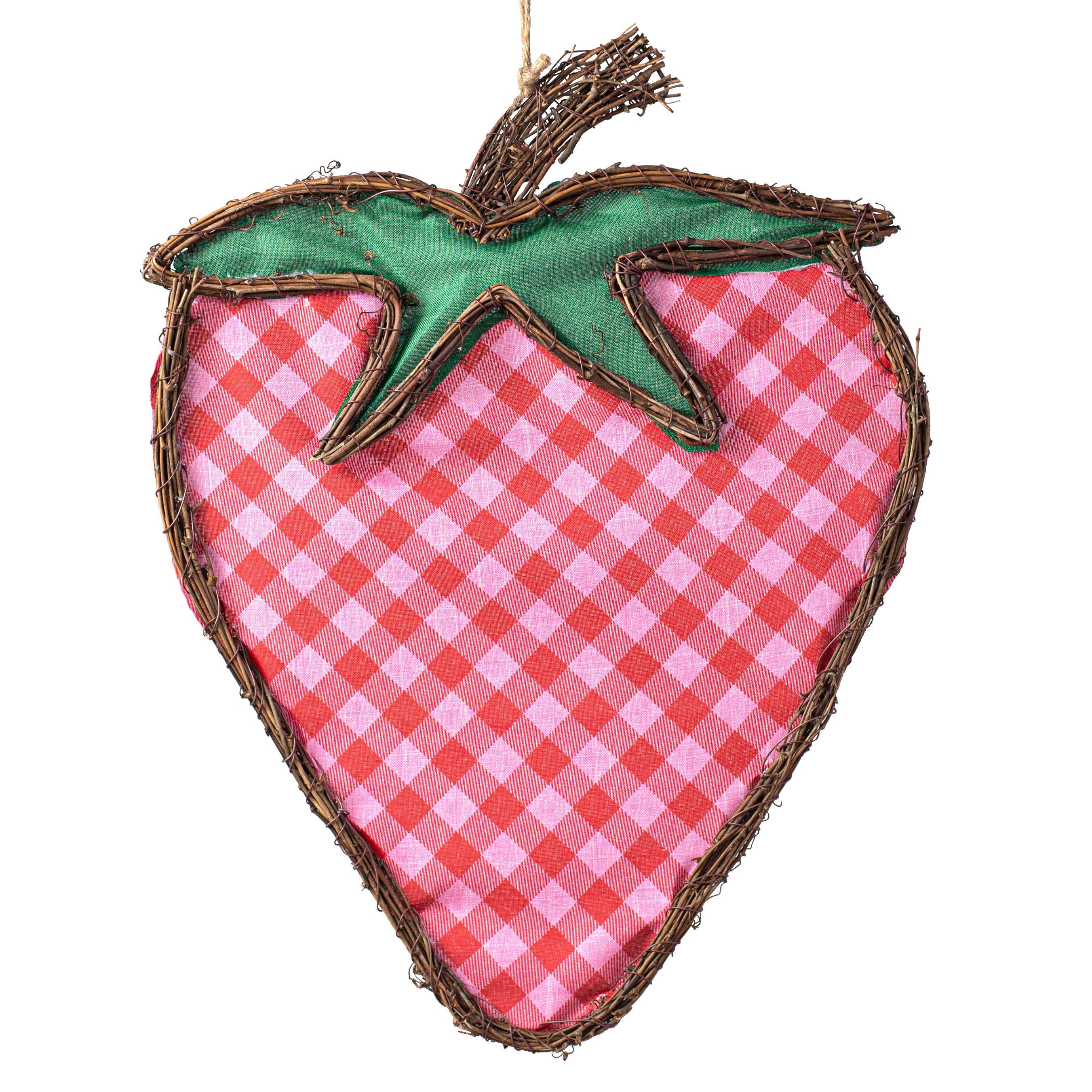 19" Grapevine Hanger: Red & Pink Strawberry Item Number: KG3081