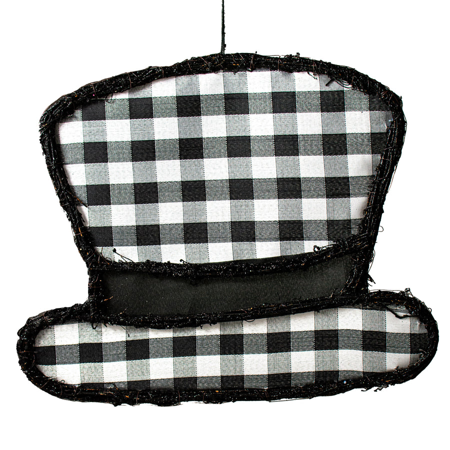 21.5" Grapevine Hanger: Snowman Hat BW Check Item Number: KG3032