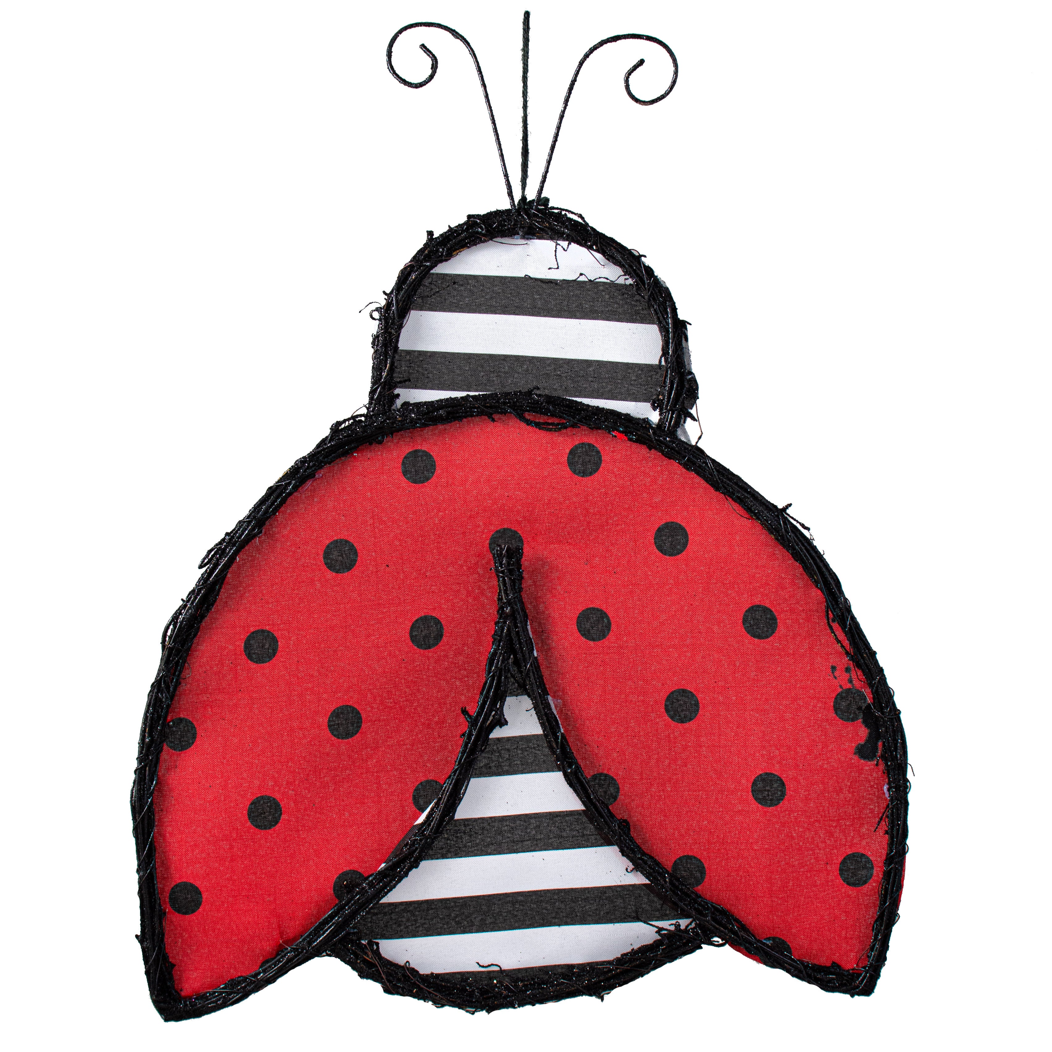 21" Grapevine Hanger: Stripe & Polka Dot Ladybug Item Number: KG3049