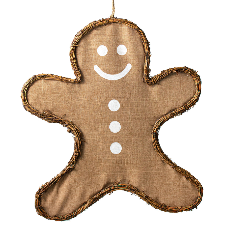 21" Grapevine Hanger: Tan Gingerbread Man Item Number: KG3040