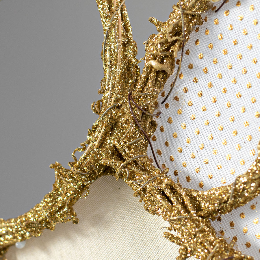 25" Grapevine Hanger: White, Gold, Cream Angel detail photo 3