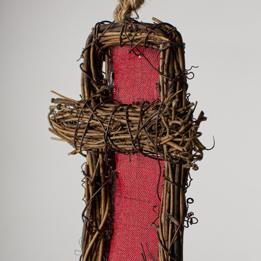 22" Grapevine Hanger: Wine Bottle detail photo 3