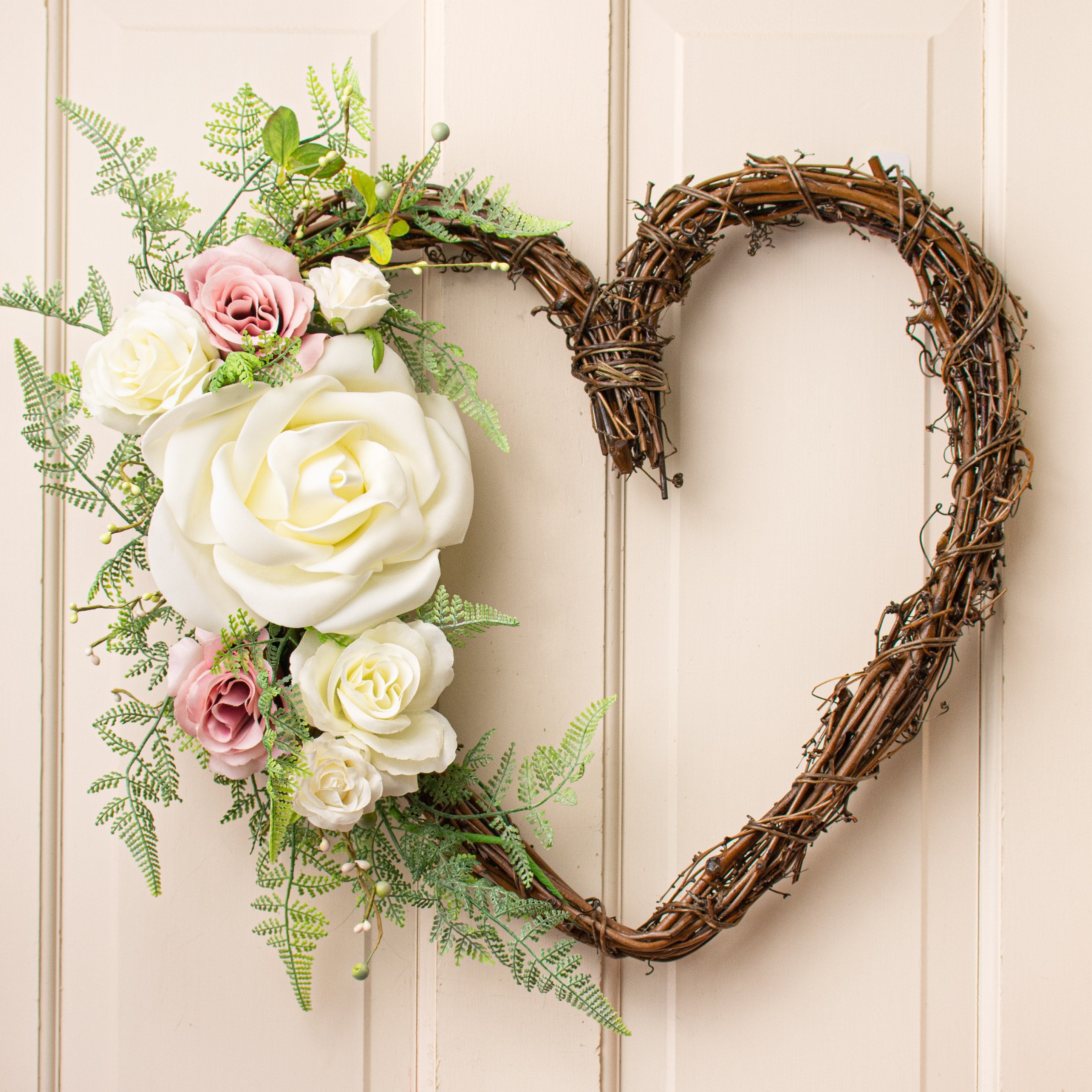 18" Grapevine Heart Wreath Lifestyle Photo
