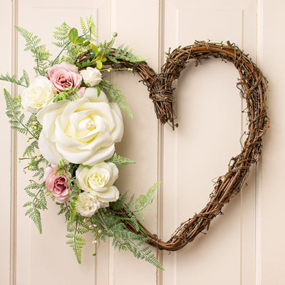 18" Grapevine Heart Wreath Lifestyle Photo