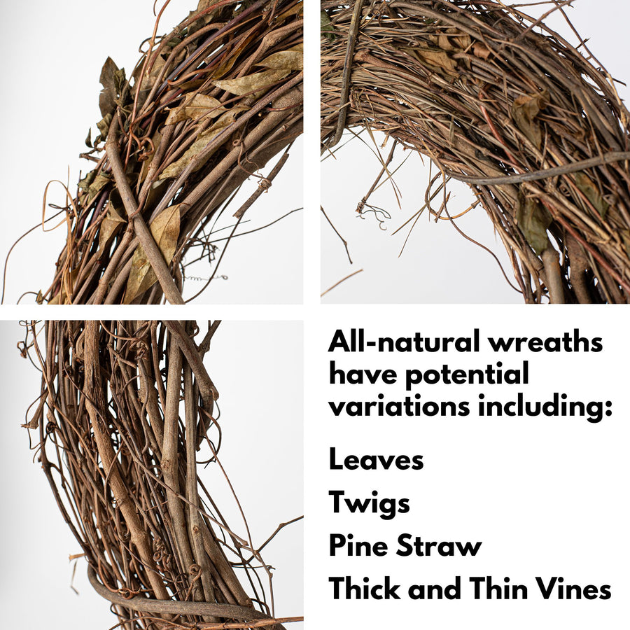 18" Grapevine Oval Wreath detail photo 4