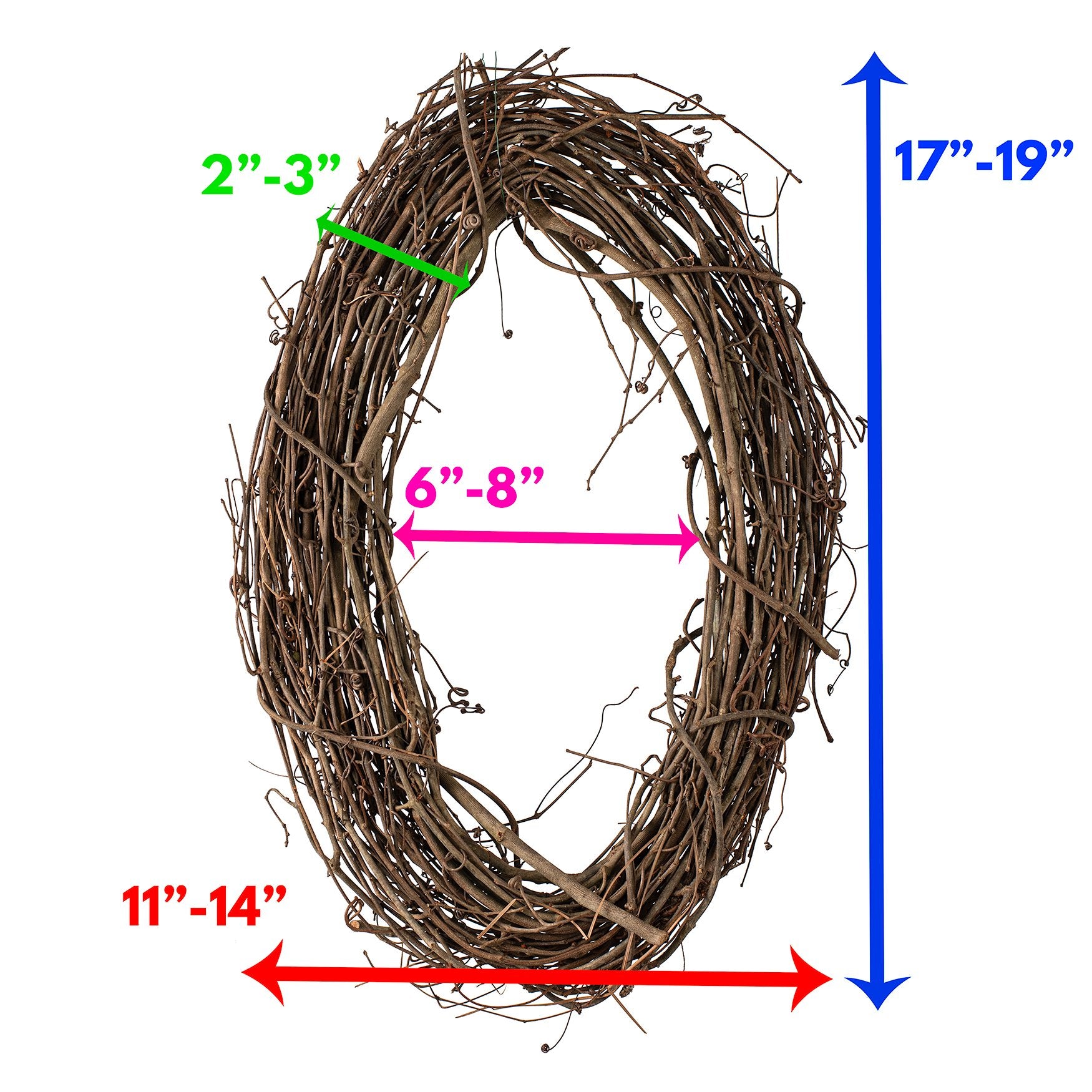 18" Grapevine Oval Wreath detail photo 6