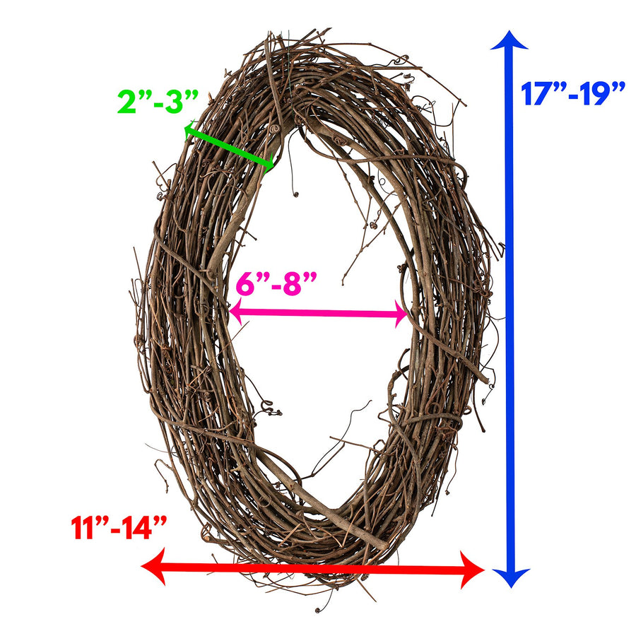 18" Grapevine Oval Wreath detail photo 6