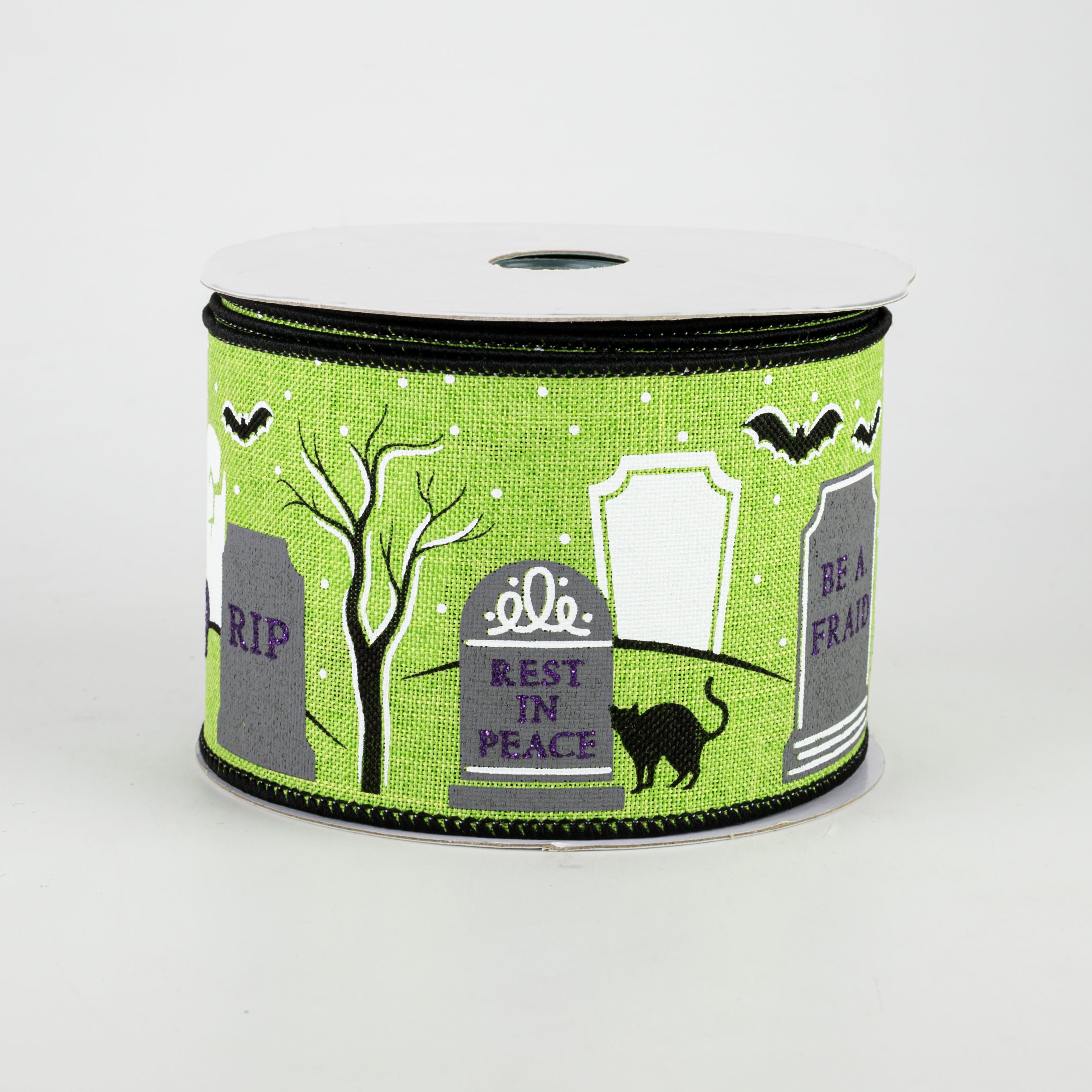2.5" Graveyard Ribbon: Lime (10 Yards)