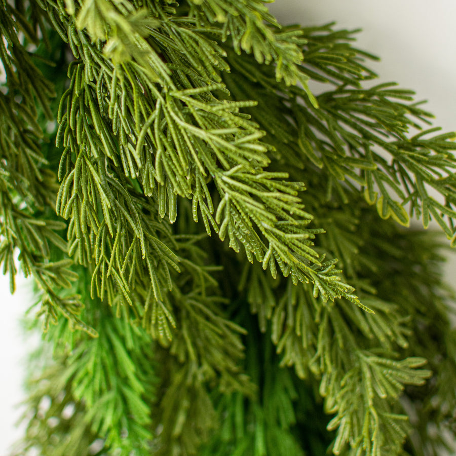 72" Green Cedar Garland detail photo 3