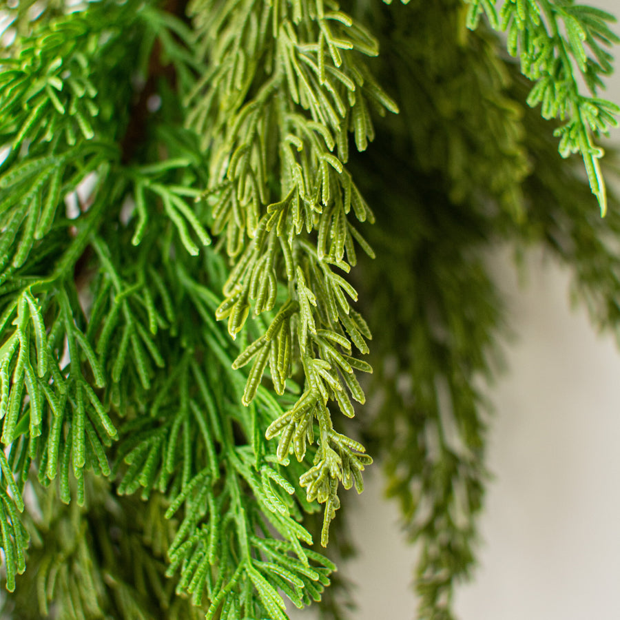 72" Green Cedar Garland detail photo 4