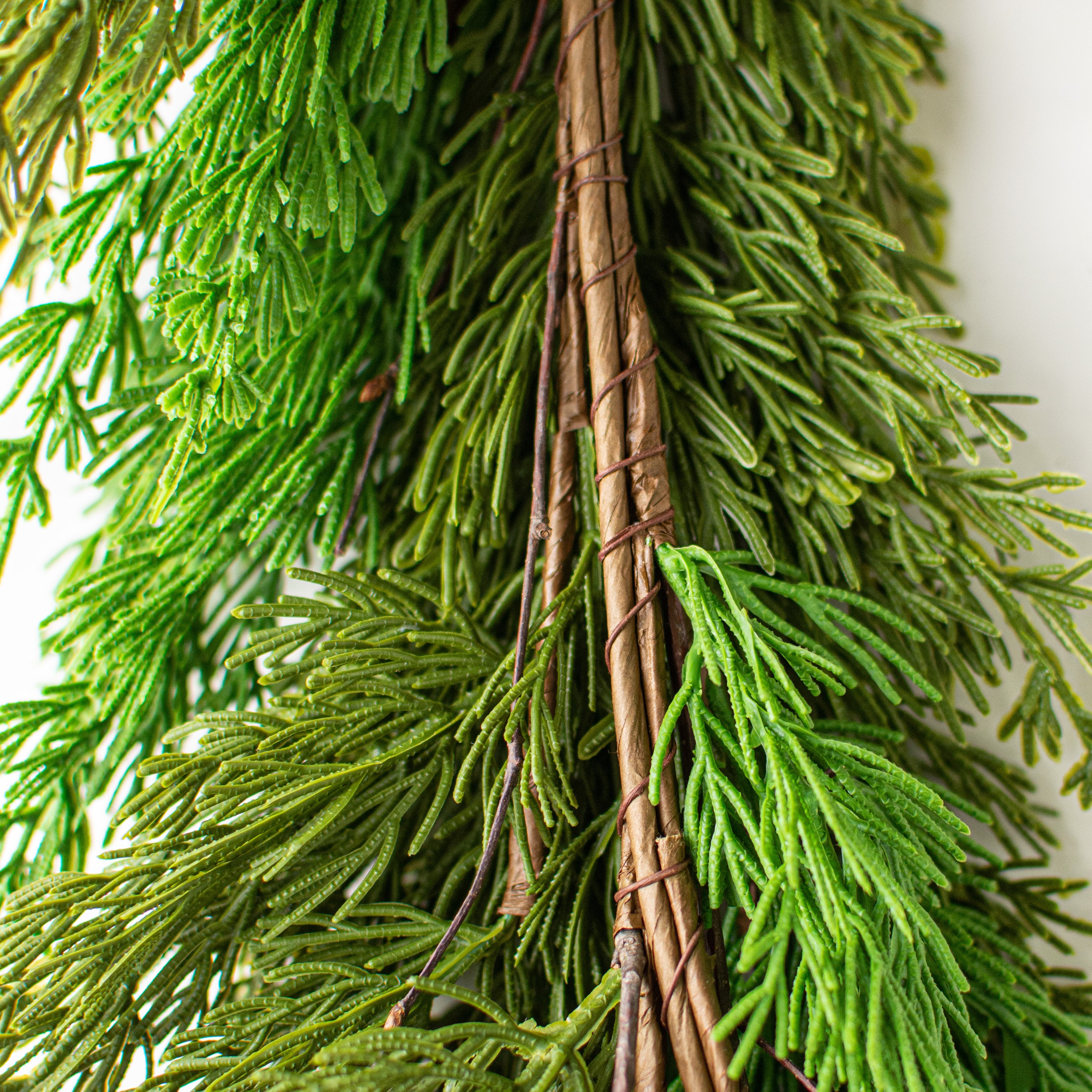 72" Green Cedar Garland detail photo 5
