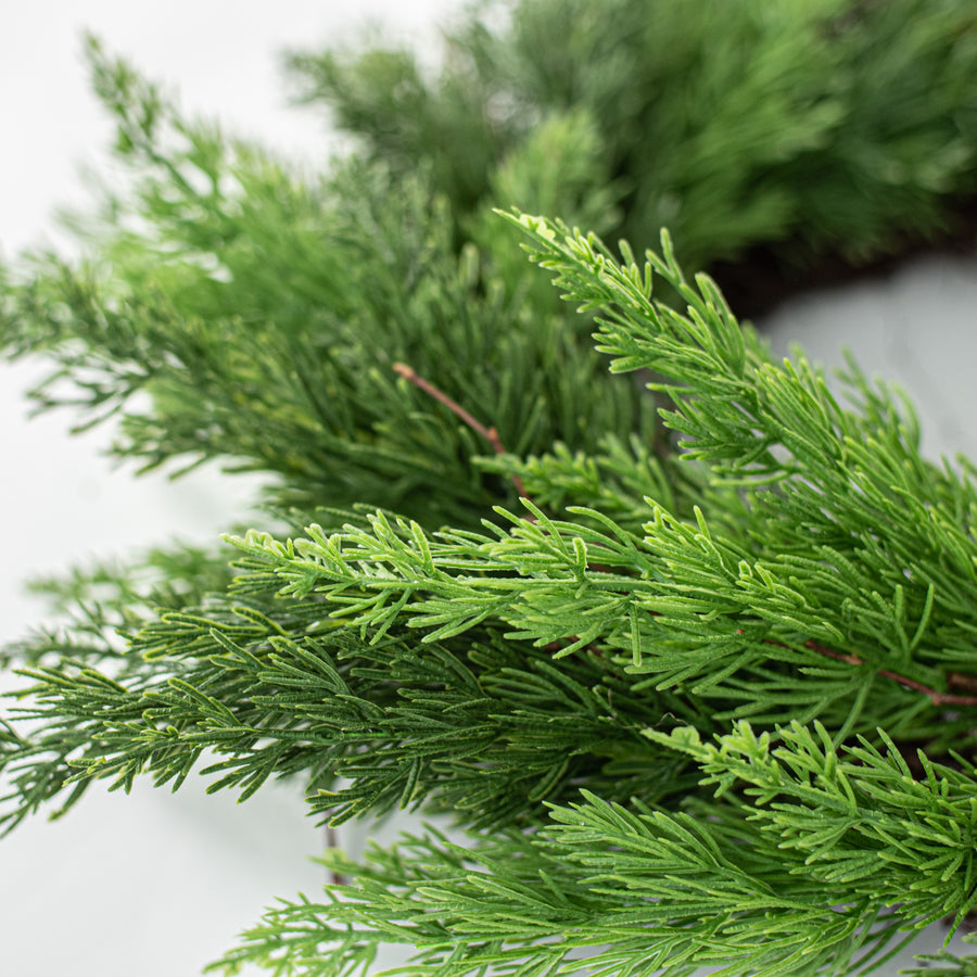 24" Green Cedar Wreath detail photo 3