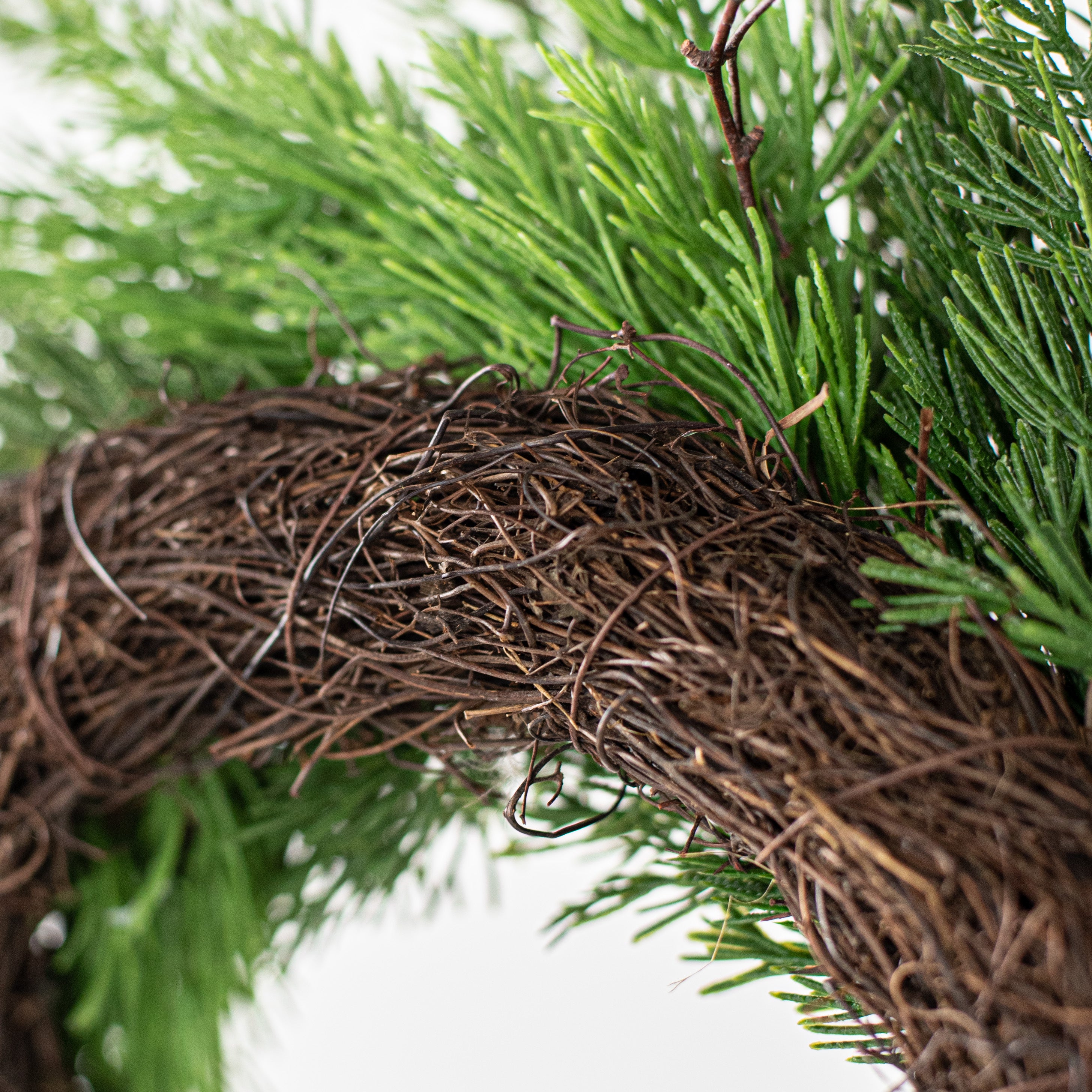 24" Green Cedar Wreath detail photo 4