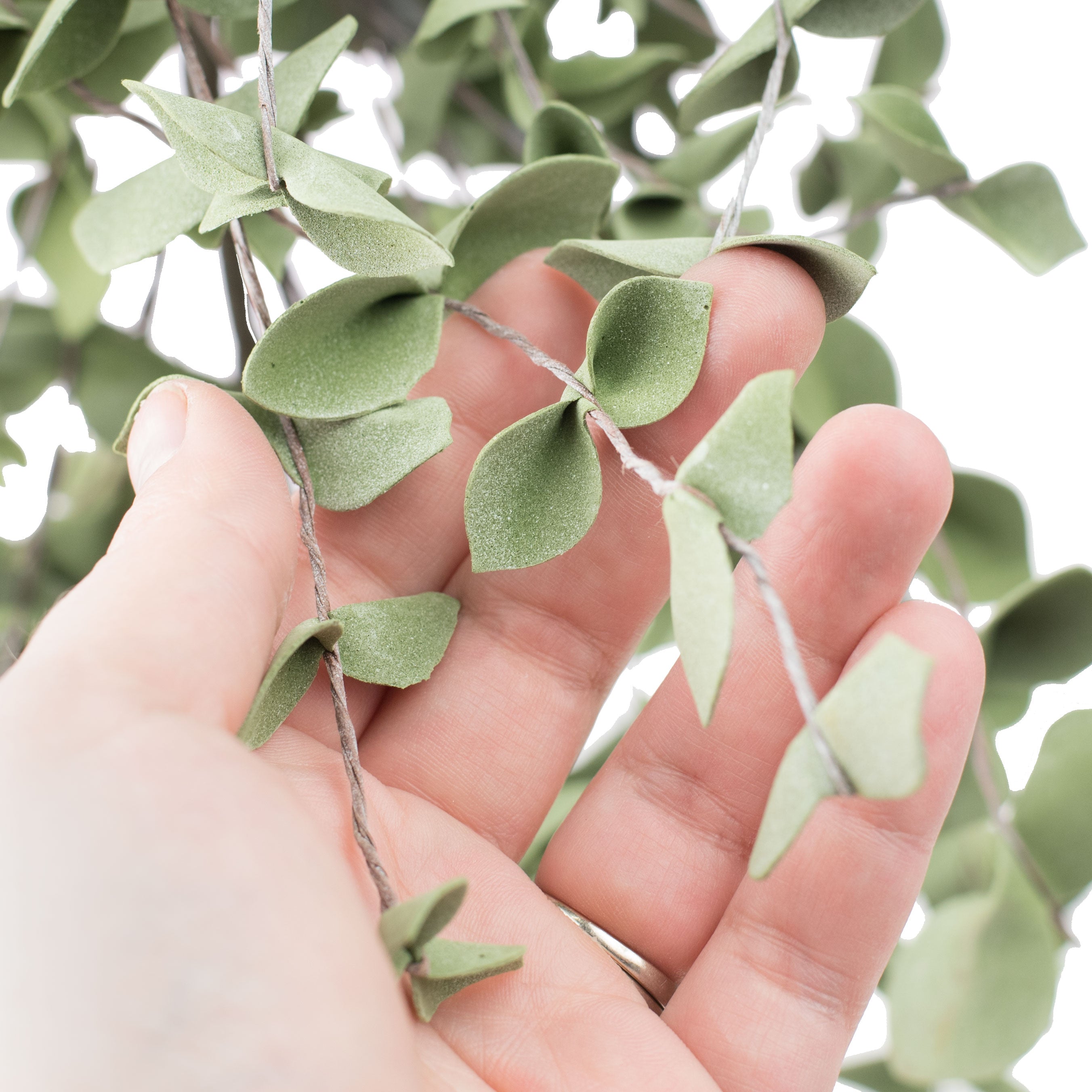 27" Green Eucalyptus Teardrop detail photo 3