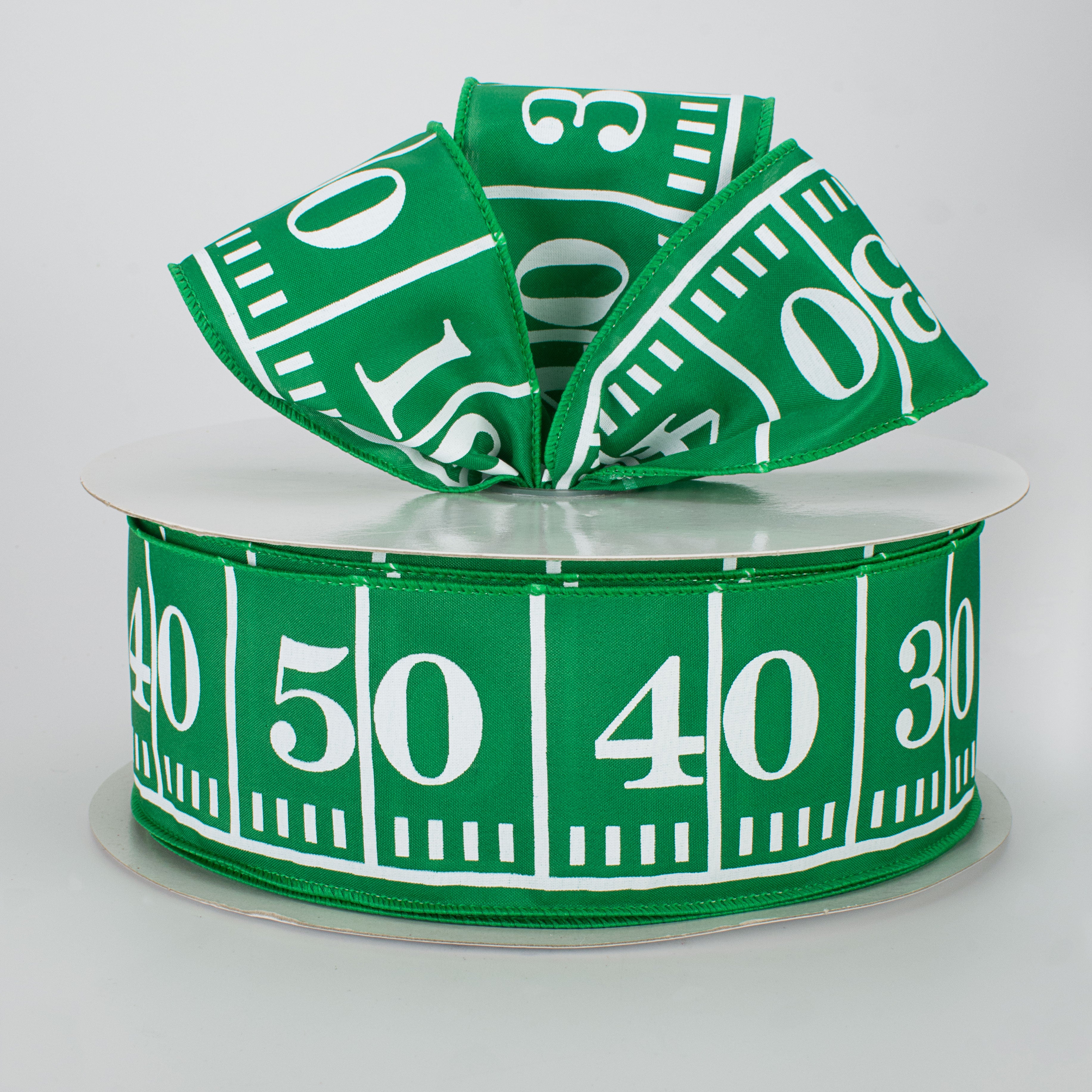 2.5" Green Football Field Marker Ribbon (50 Yards) Lifestyle Photo