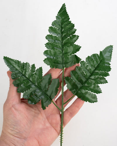 16" Green Leather Leaf Fern Picks (12) Lifestyle Photo