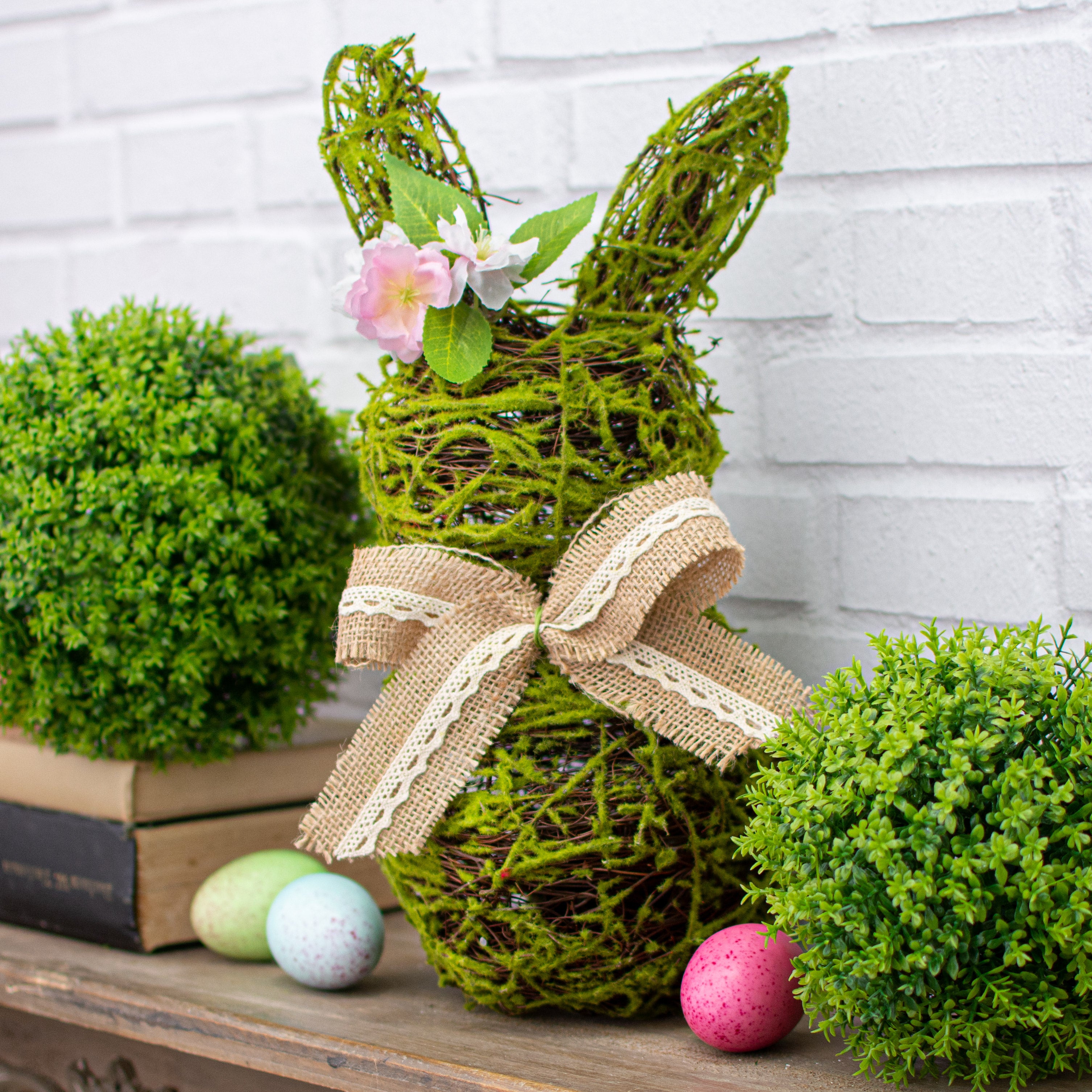 13" Green Moss Bunny Lifestyle Photo