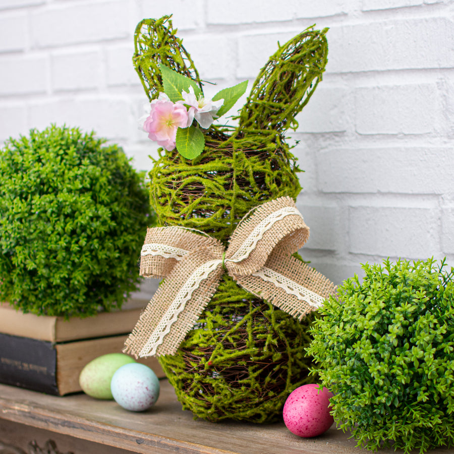 13" Green Moss Bunny Lifestyle Photo