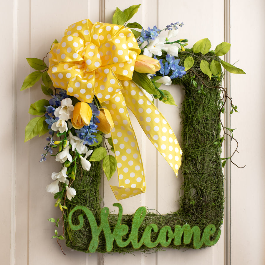 19" Green Moss Rectangle Wreath detail photo 3
