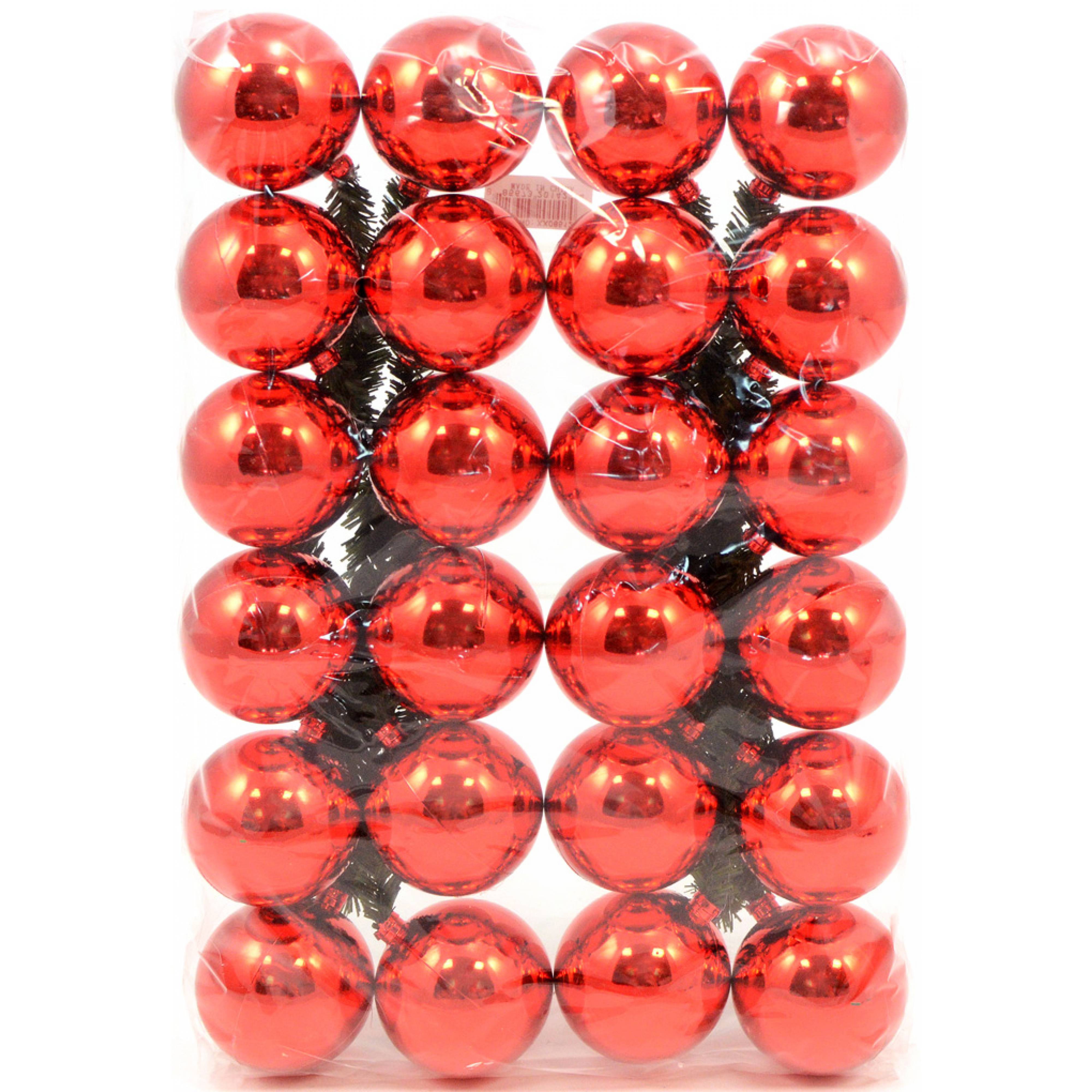 6" Green Tinsel Ties w/ 50mm Balls: Red (Set of 12) Lifestyle Photo
