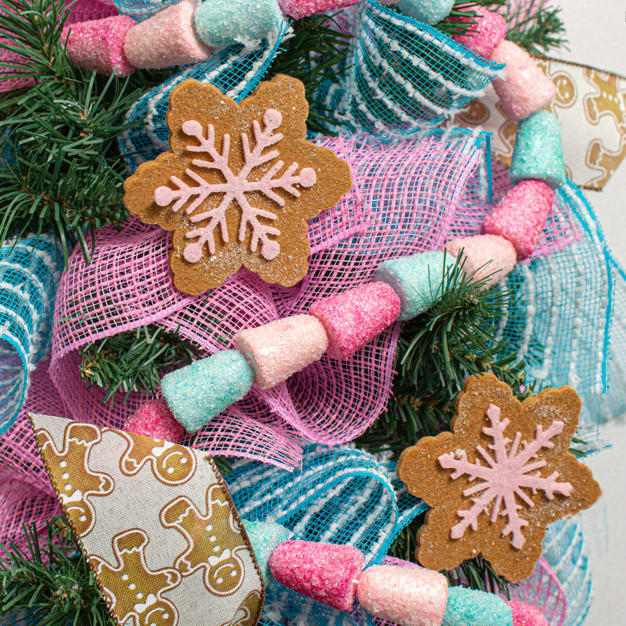 4' Gumdrop Garland: Fuchsia, Pink, Blue Lifestyle Photo