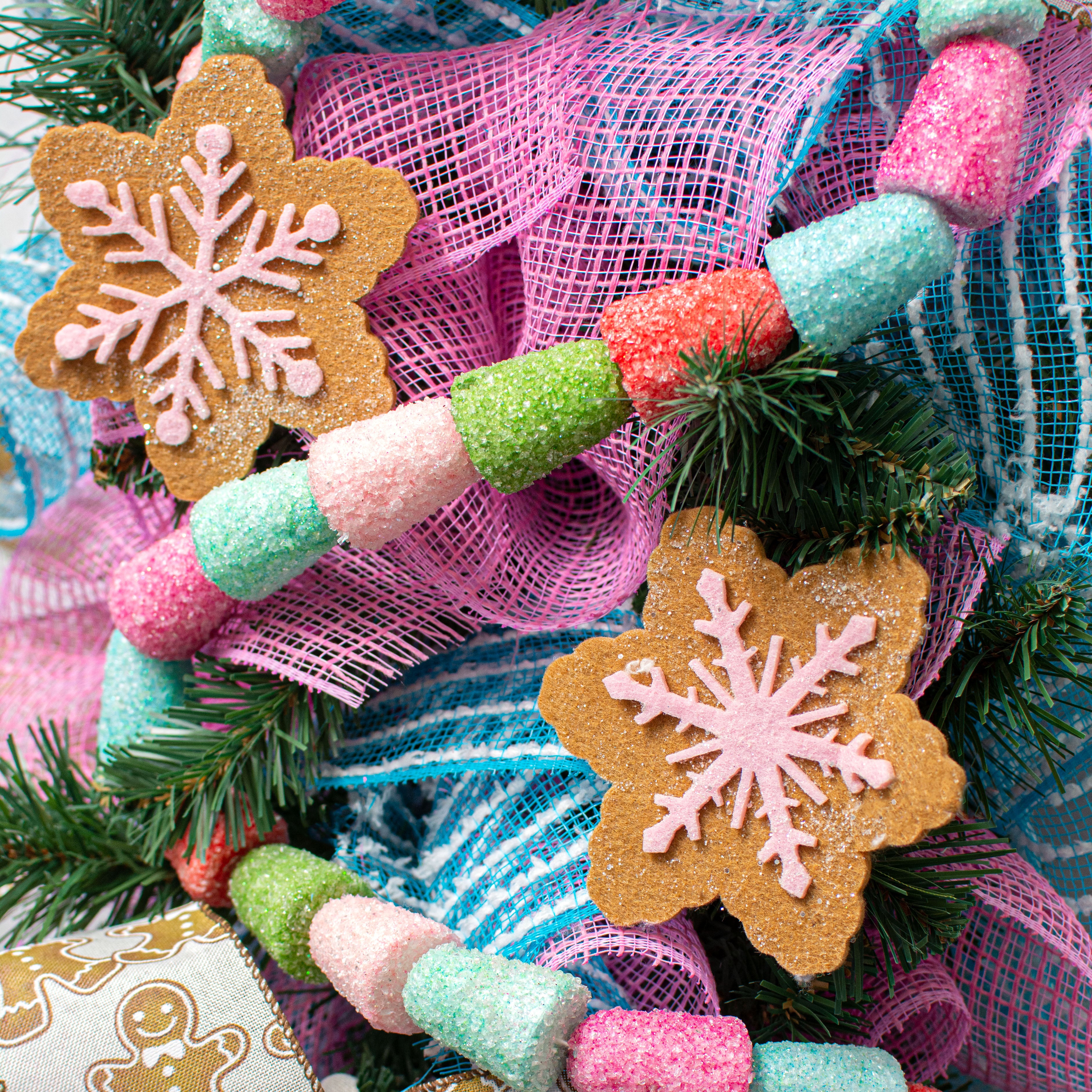 4' Gumdrop Garland: Red, Green, Pink, Blue Lifestyle Photo