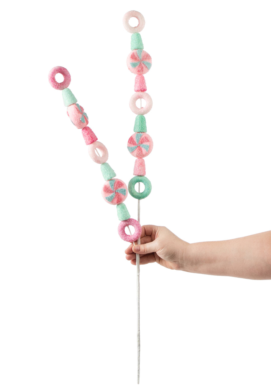32" Gumdrop Peppermint Ring Spray: Fuchsia, Pink, Blue detail photo 3