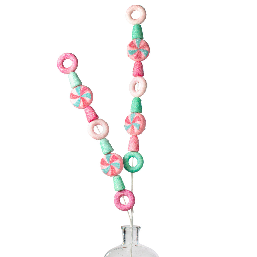 32" Gumdrop Peppermint Ring Spray: Fuchsia, Pink, Blue Item Number: 85570BTPKBL