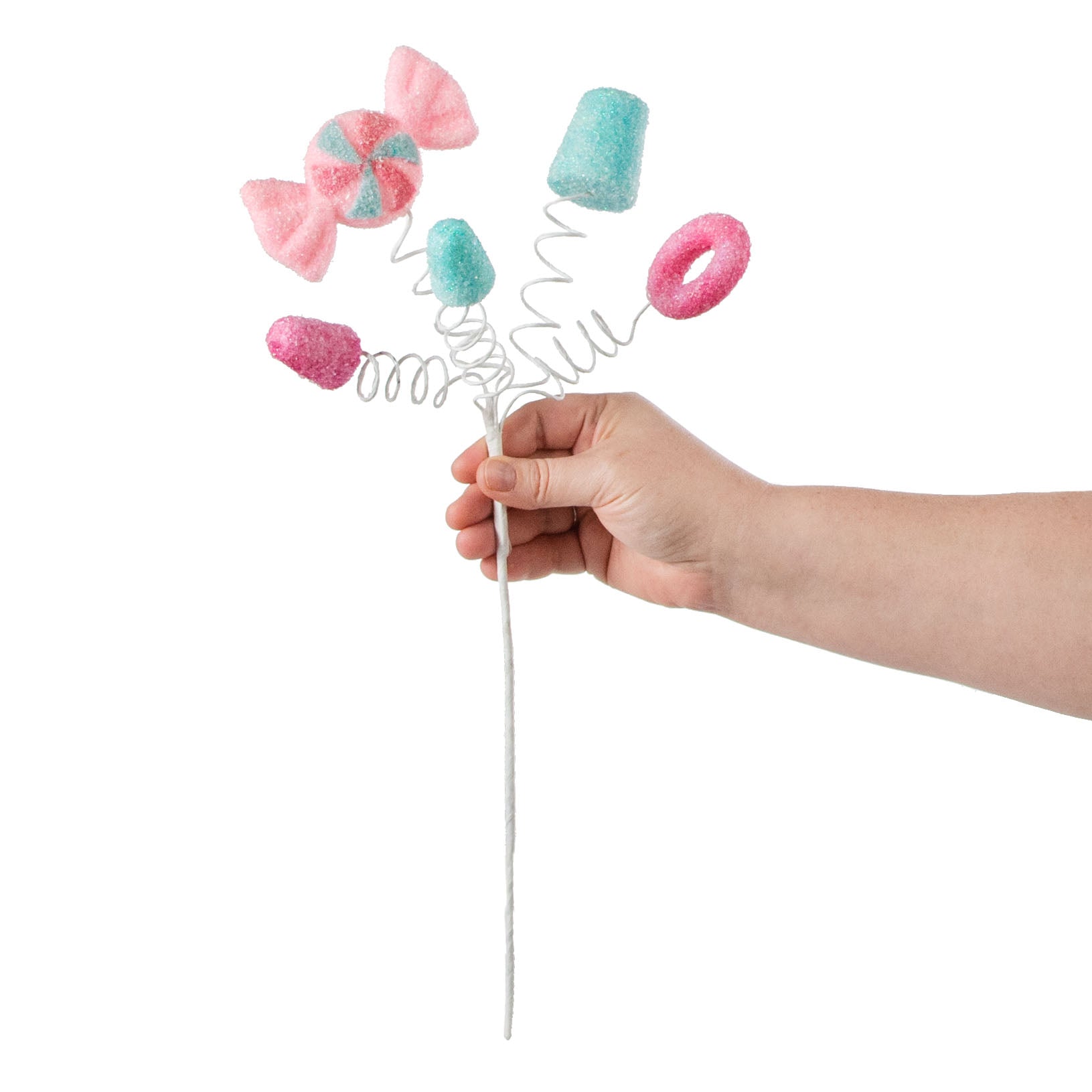 16" Gumdrop & Ring Candy Pick: Fuchsia, Pink, Blue detail photo 3
