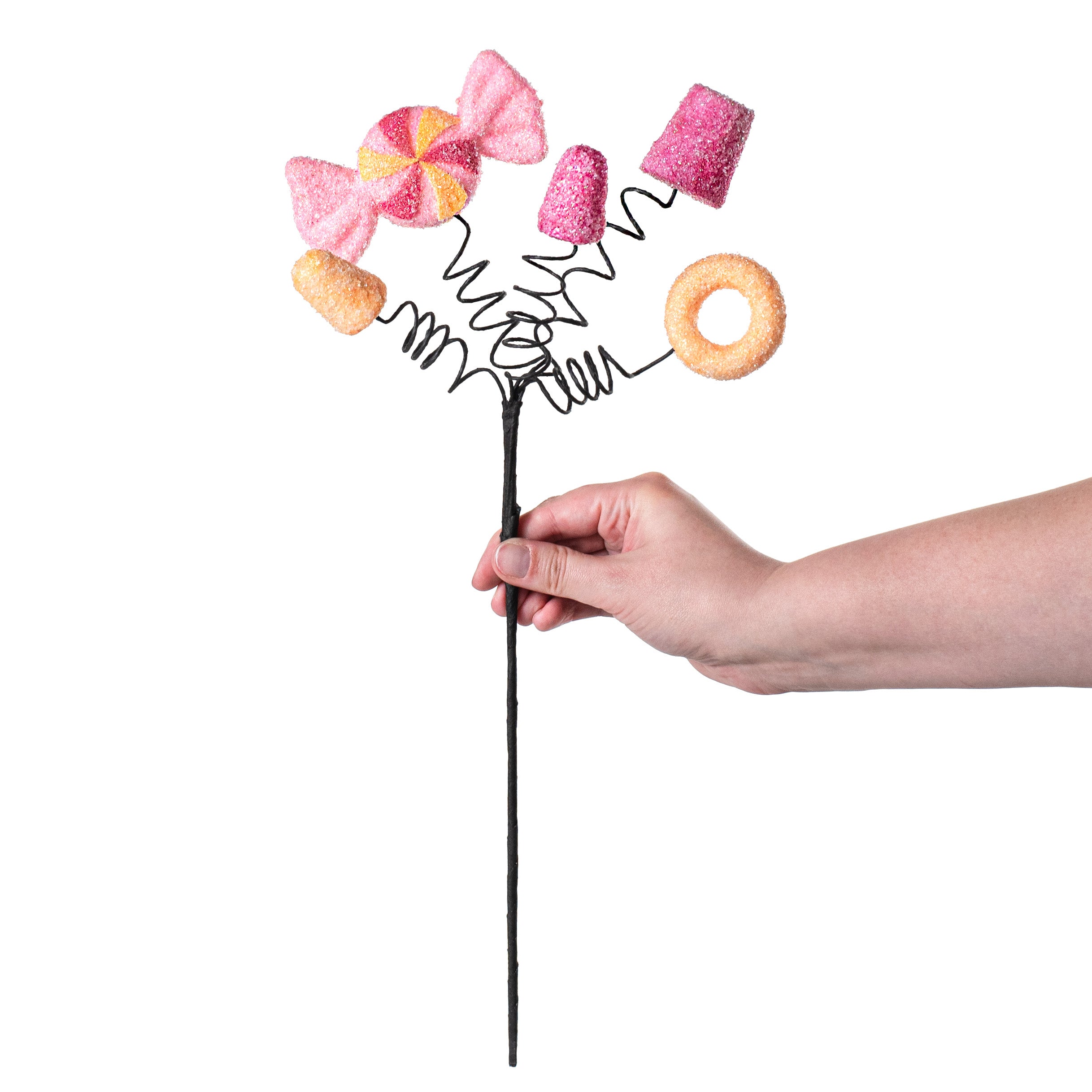 16" Gumdrop & Ring Candy Pick: Orange, Fuchsia, Pink detail photo 3