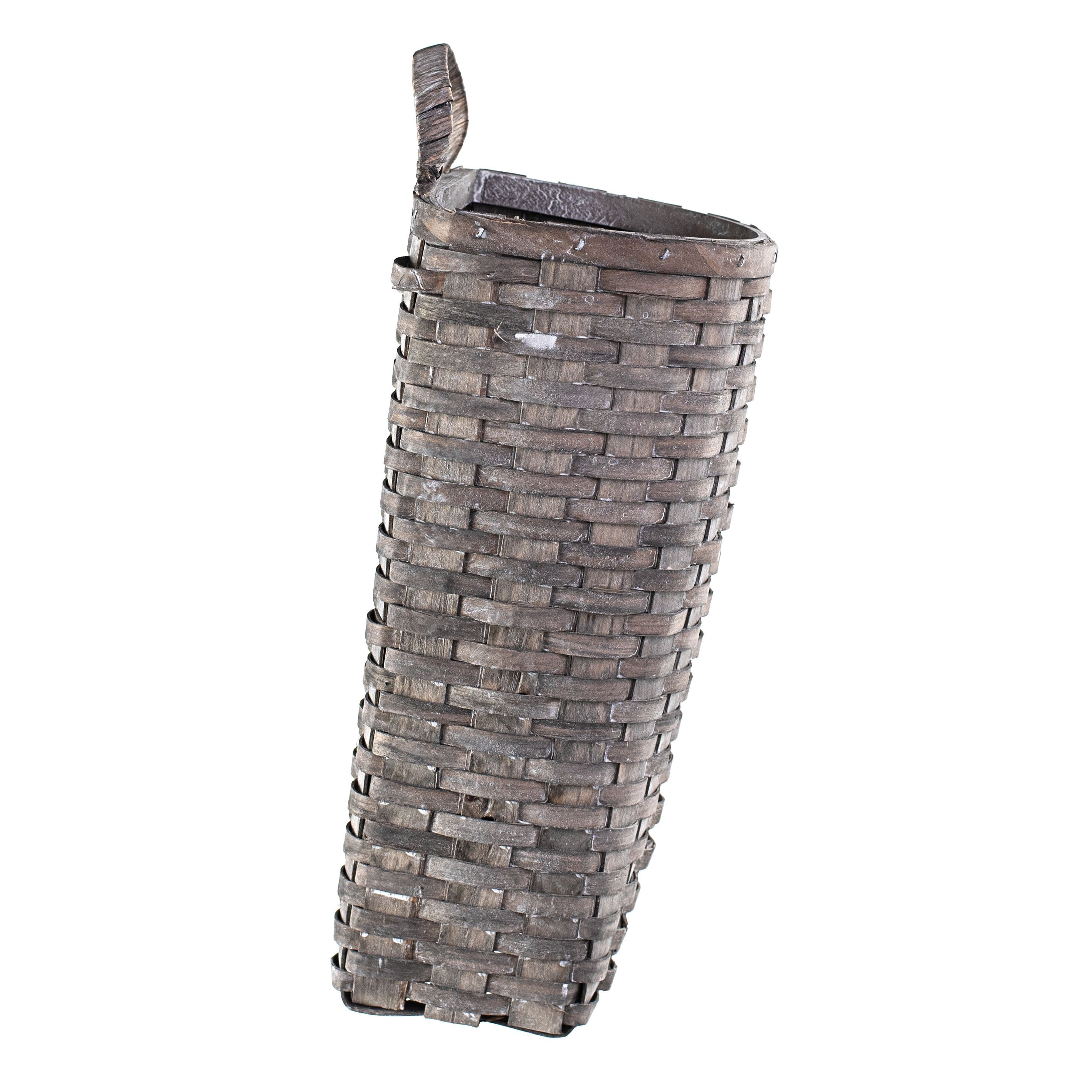 14" Half Moon Woven Wall Basket: Grey Wash detail photo 3