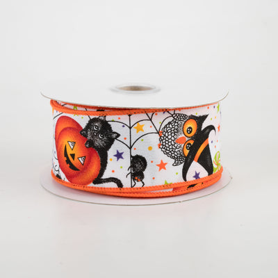 1.5" Halloween Collage Satin Ribbon (10 Yards)