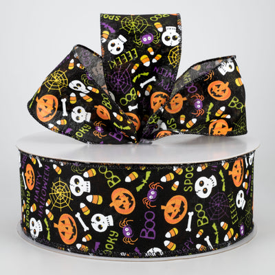 2.5" Halloween Fun Ribbon: Black (50 Yards) Lifestyle Photo