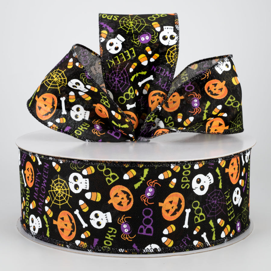2.5" Halloween Fun Ribbon: Black (50 Yards) Lifestyle Photo