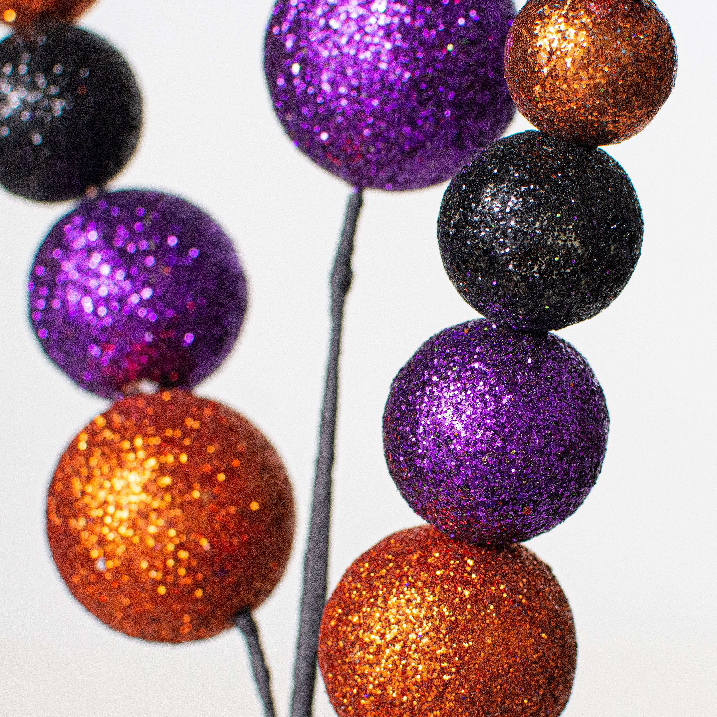 24" Halloween Glitter Ball Spray: Orange, Black & Purple Lifestyle Photo