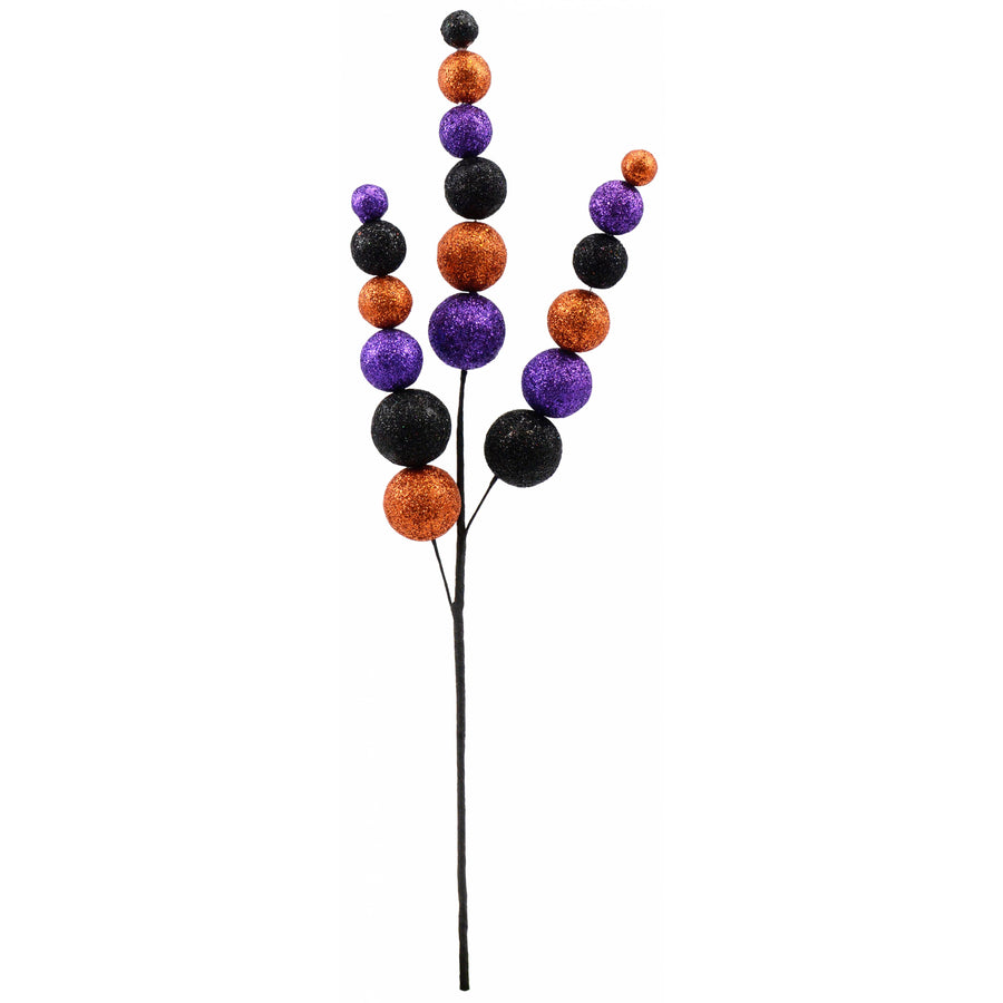24" Halloween Glitter Ball Spray: Orange, Black & Purple detail photo 3