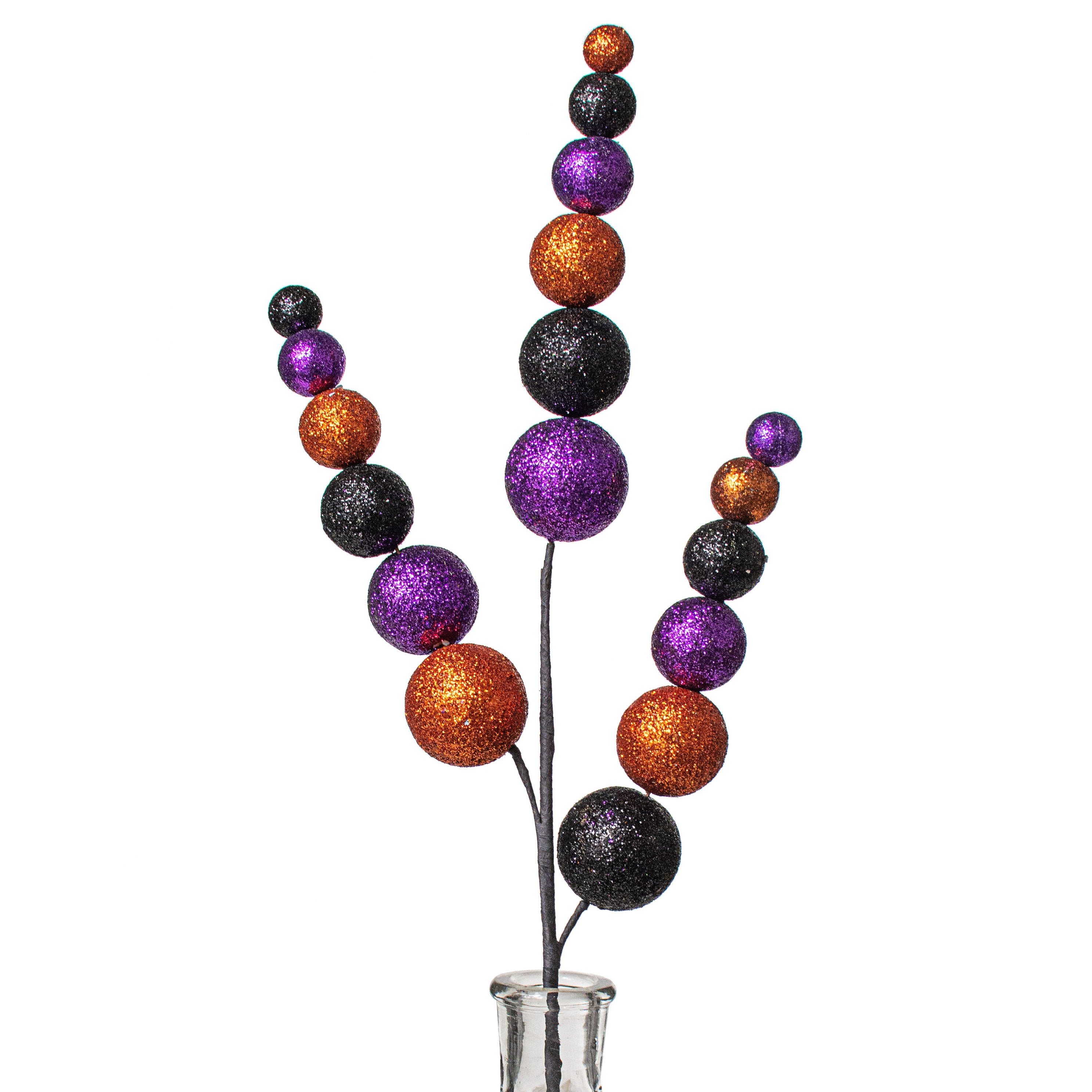 24" Halloween Glitter Ball Spray: Orange, Black & Purple Item Number: XS5738P8