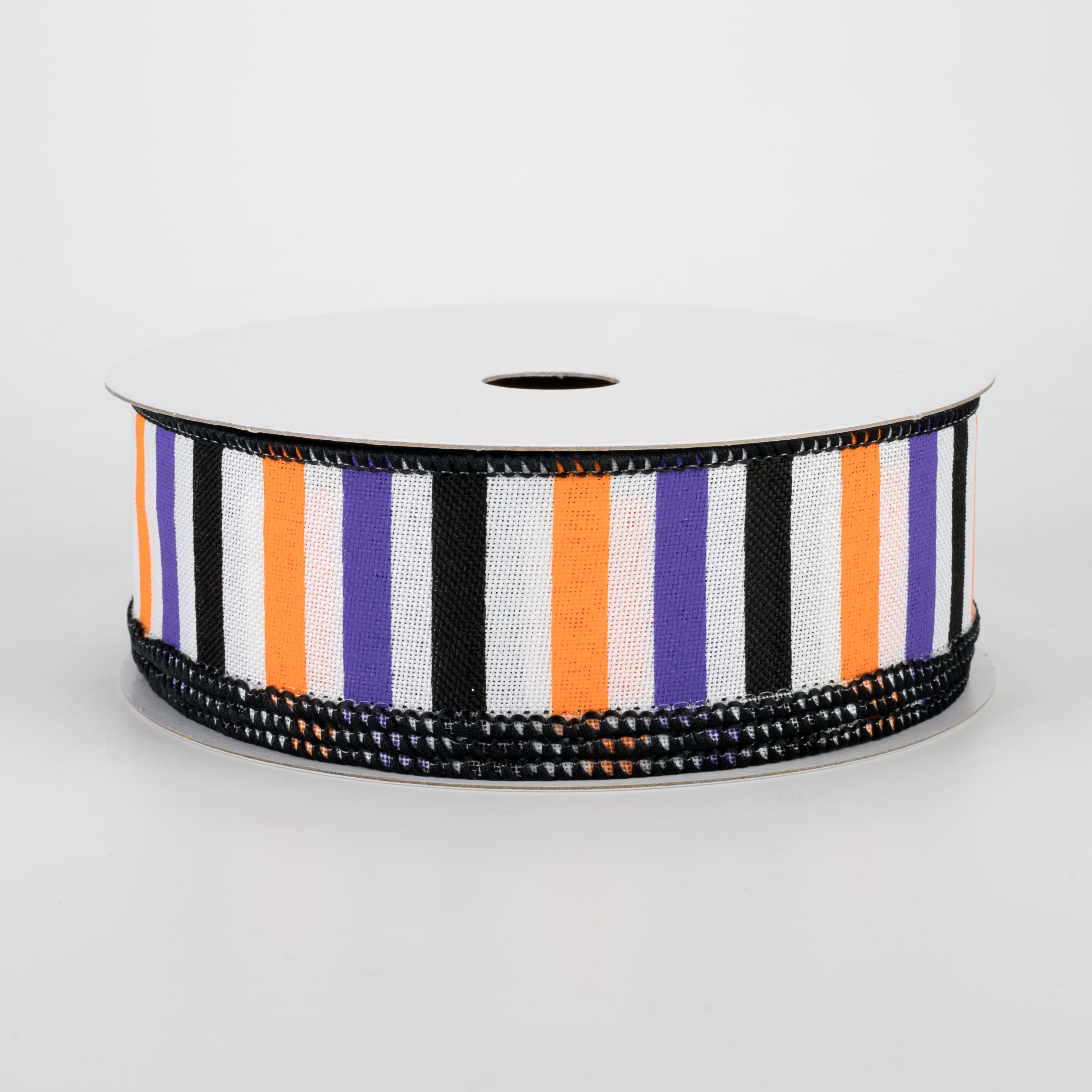 1.5" Halloween Horizontal Stripe Ribbon: White (10 Yards)