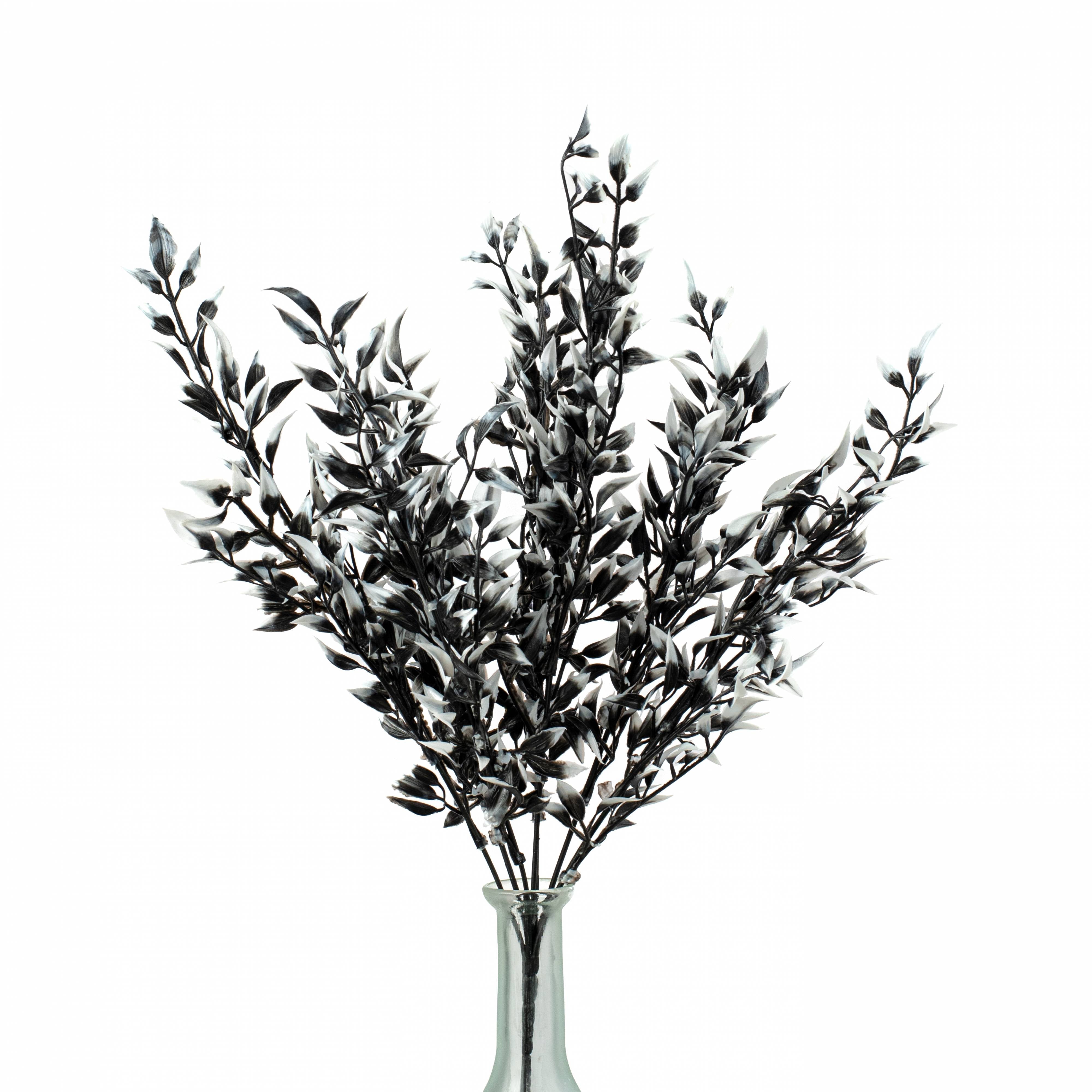 17" Halloween Leaf Bush: Black & White Item Number: HH129850