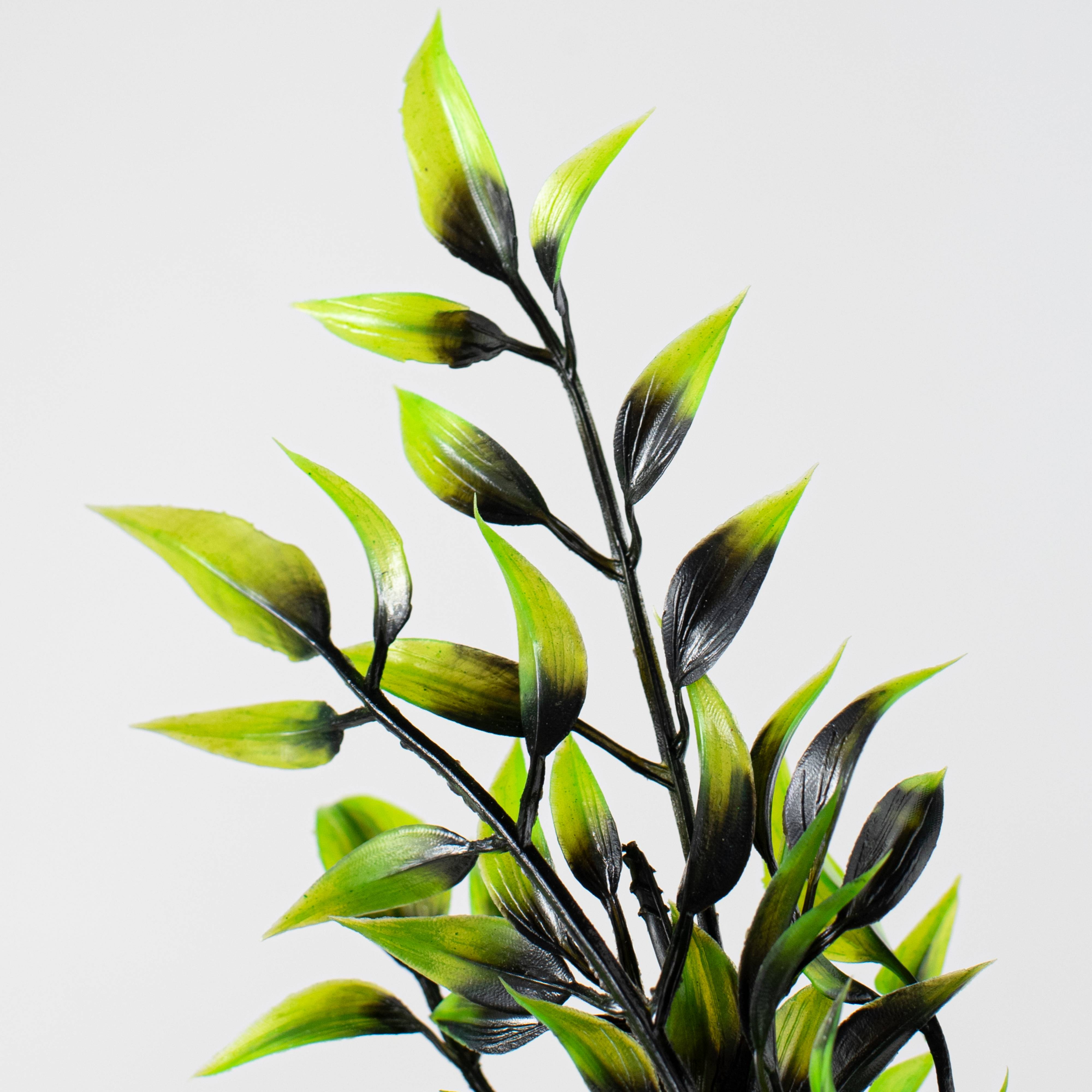 17" Halloween Leaf Bush: Lime Green & Black Lifestyle Photo