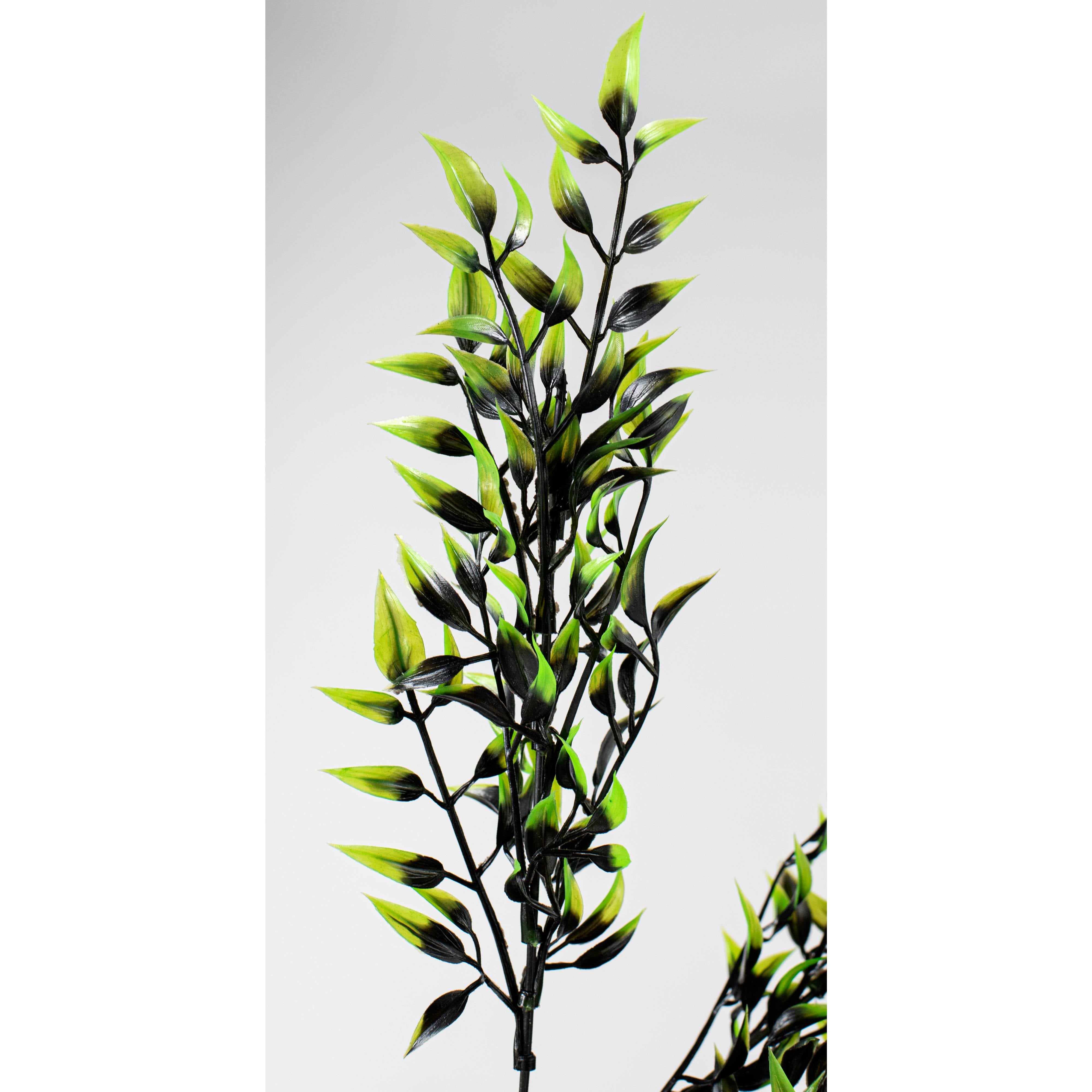 17" Halloween Leaf Bush: Lime Green & Black detail photo 4
