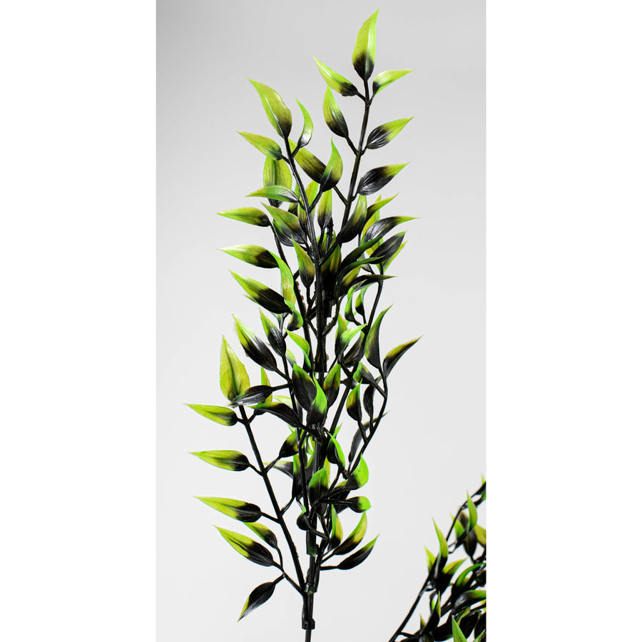 17" Halloween Leaf Bush: Lime Green & Black detail photo 4