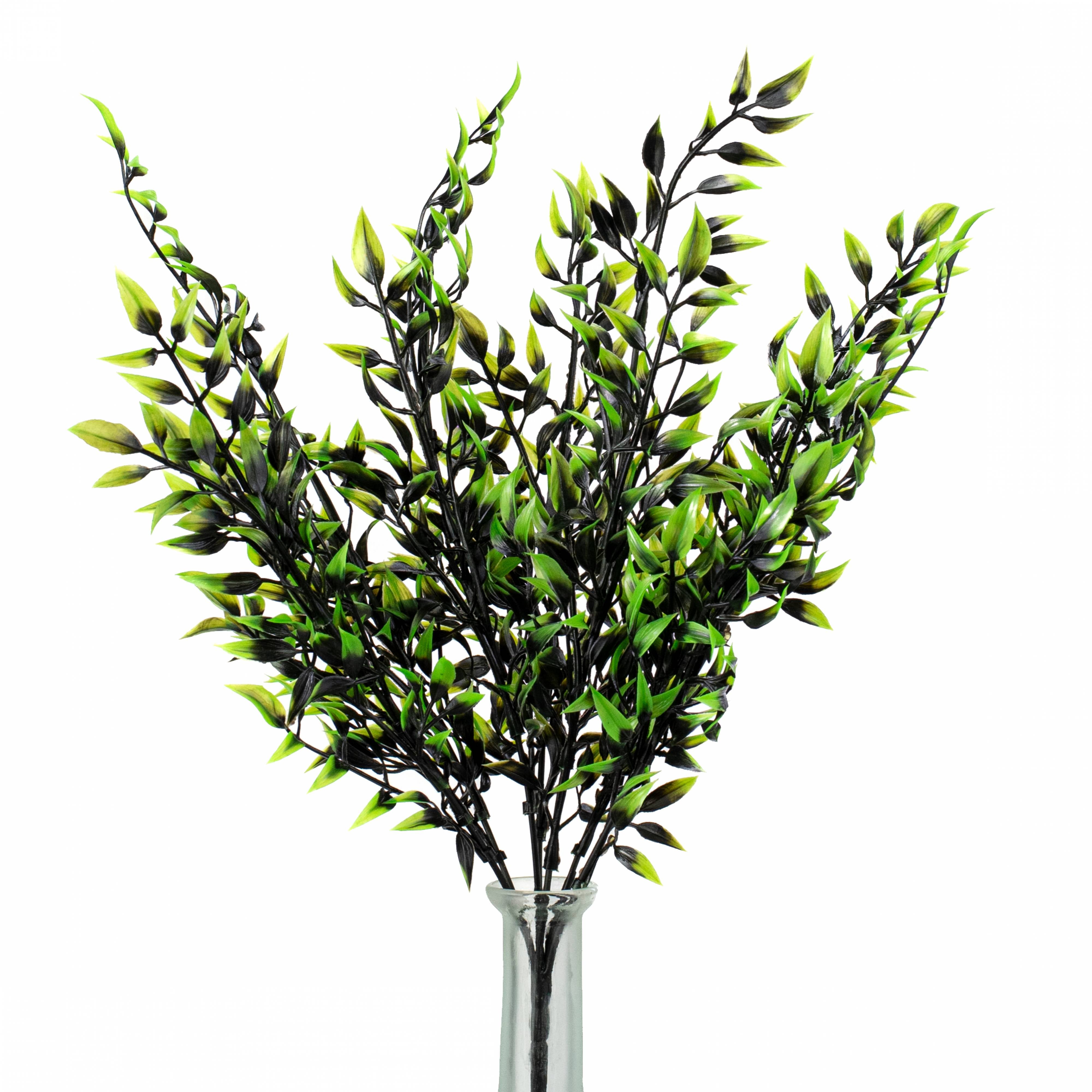 17" Halloween Leaf Bush: Lime Green & Black Item Number: HH129852