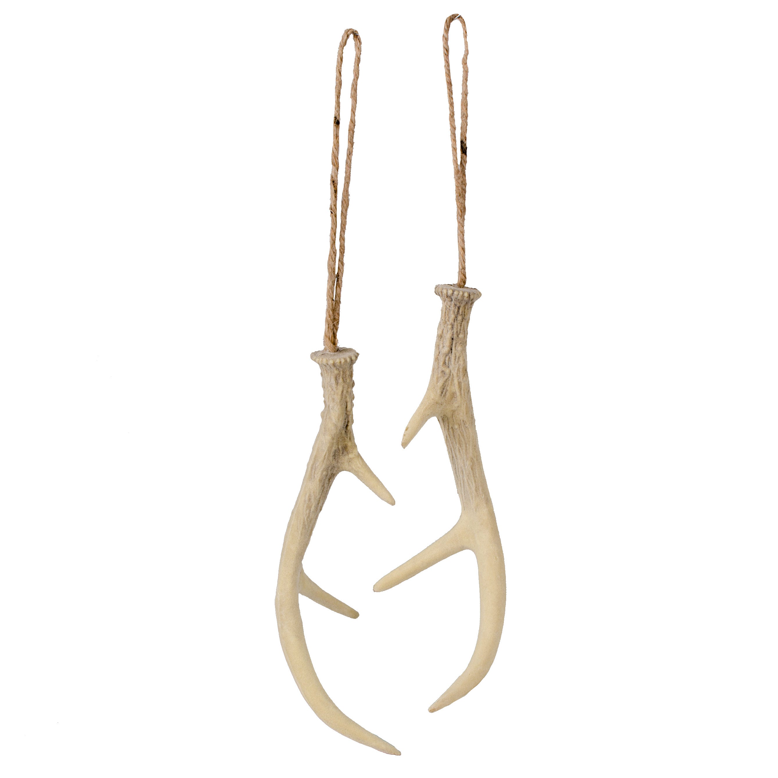 8" Hanging Antler Ornament: Brown (Set of 2) Item Number: MS1361