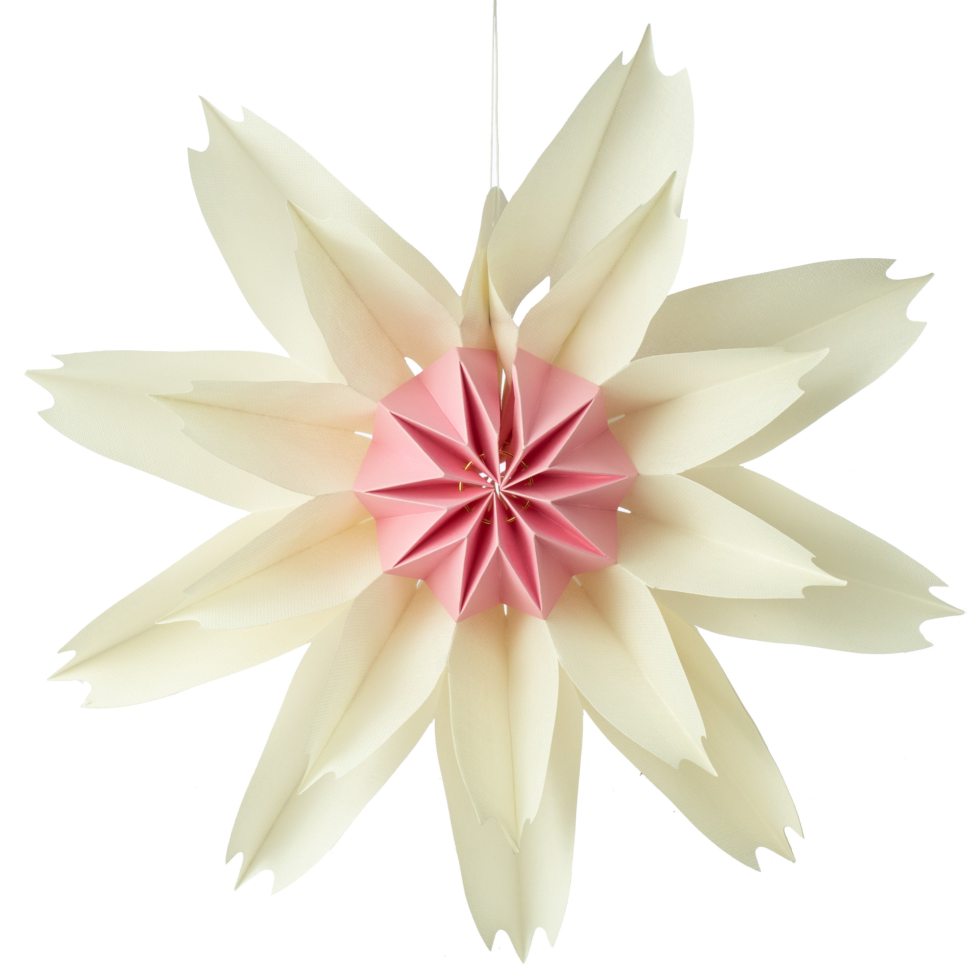 15" Hanging Linen Flower: White Item Number: 277019