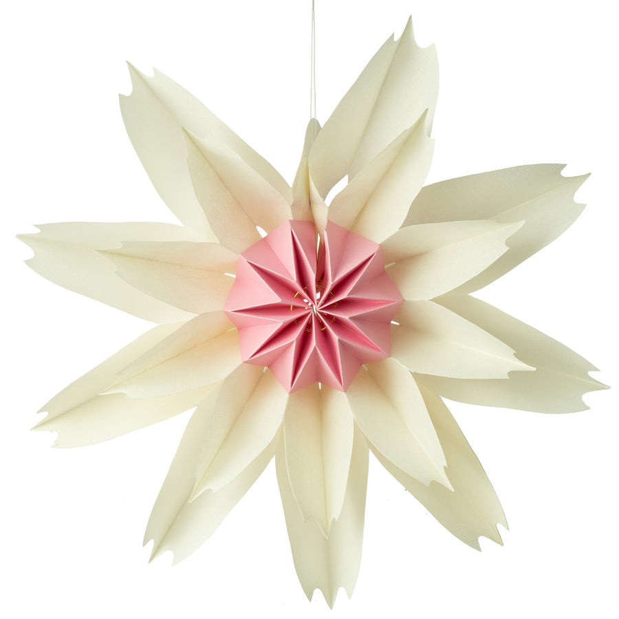 15" Hanging Linen Flower: White Item Number: 277019