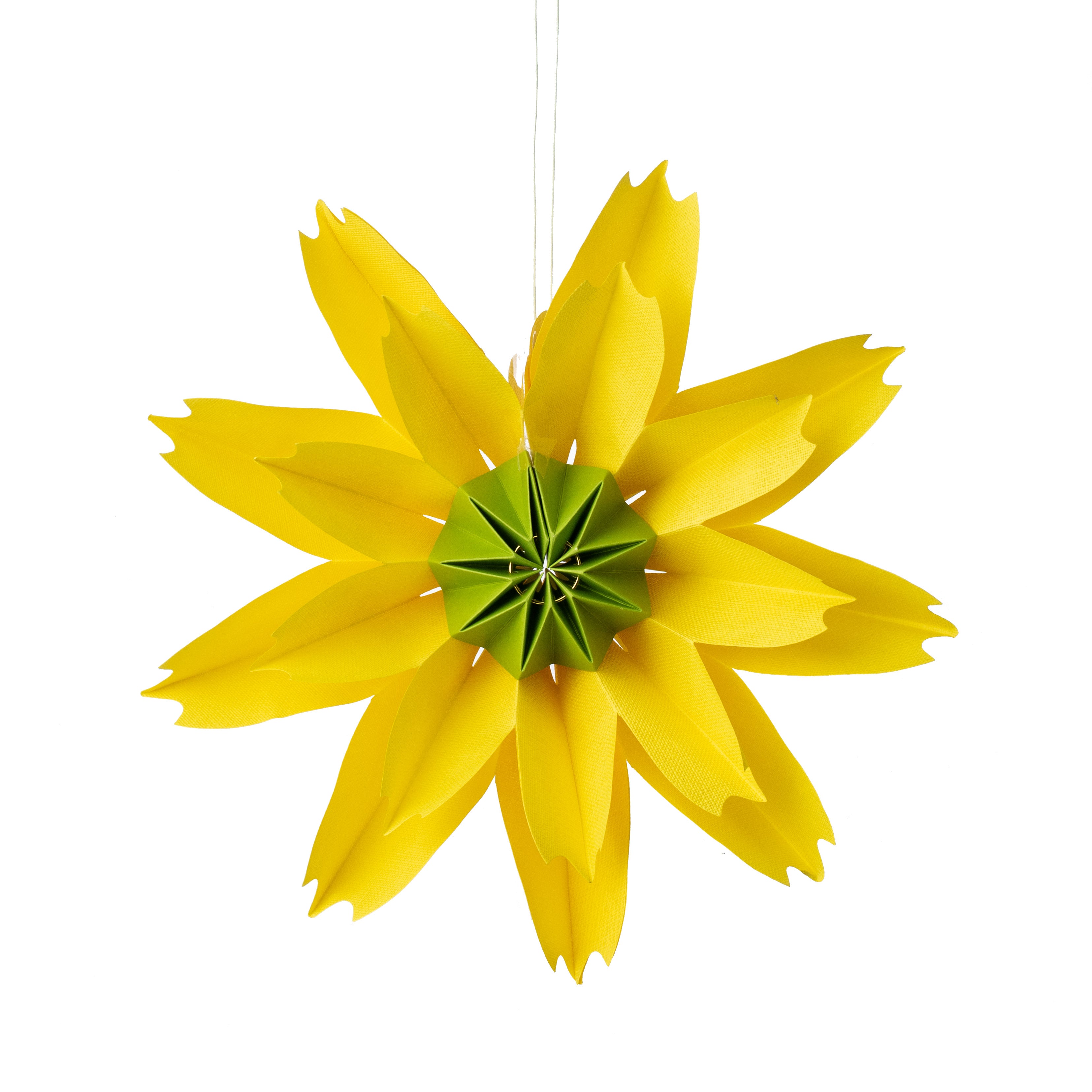 12" Hanging Linen Flower: Yellow Item Number: 277018